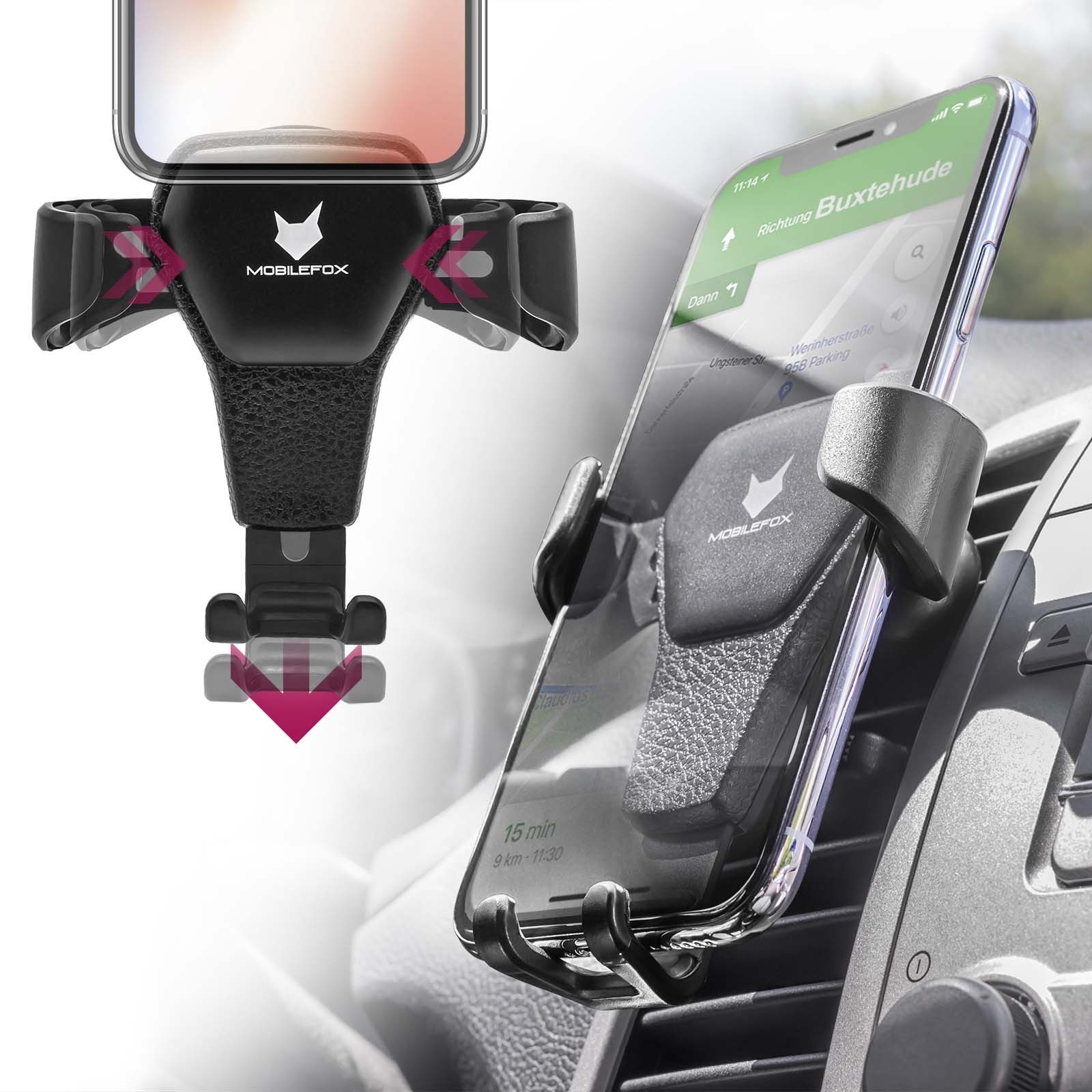 Mobilefox Smartphone-Halterung Universal Auto KFZ Smartphone Handy Halterung Lüftung Automatik