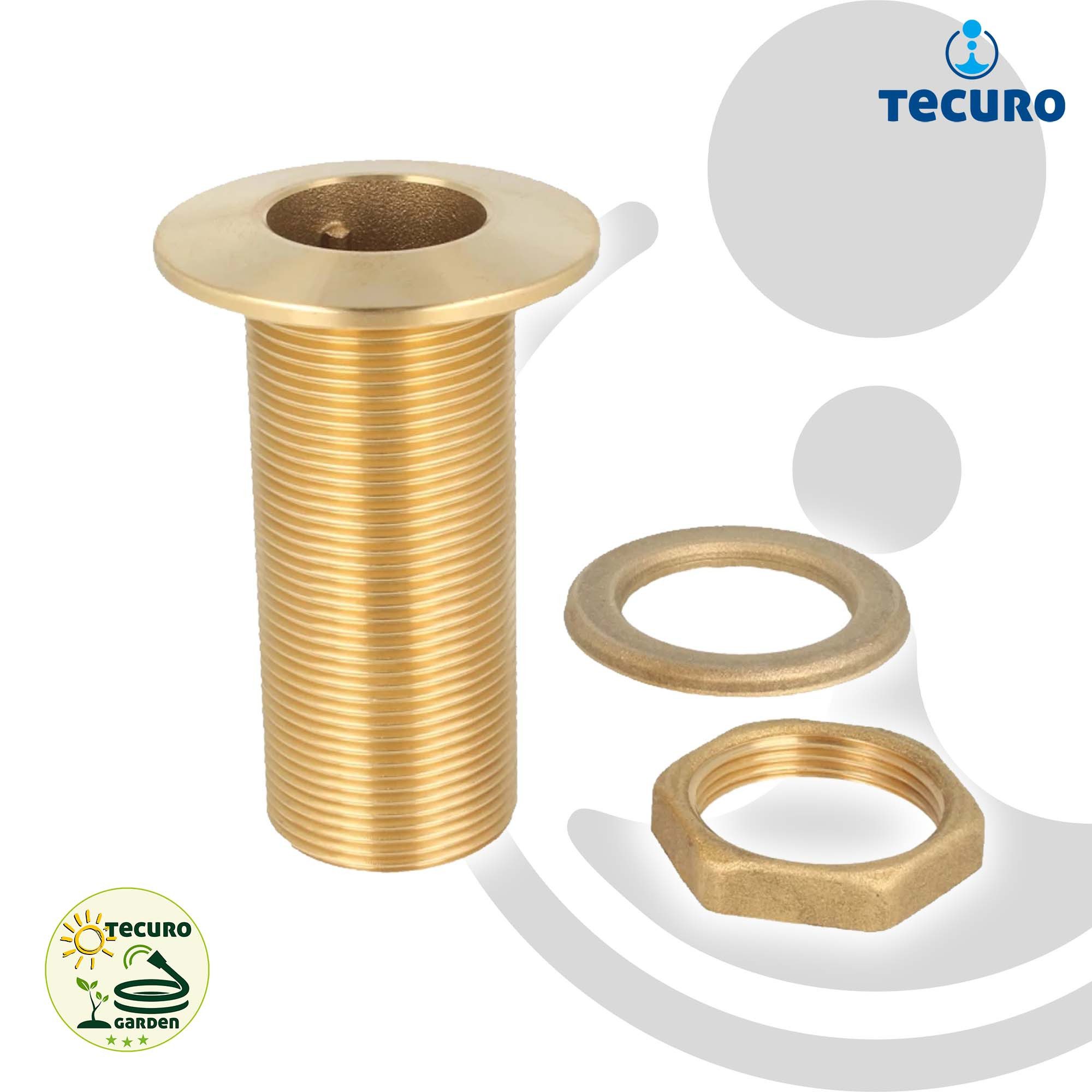 tecuro Wasserrohr Tankdurchführung Schottverschraubung Wanddurchführung, mit AG, 1/2 Zoll