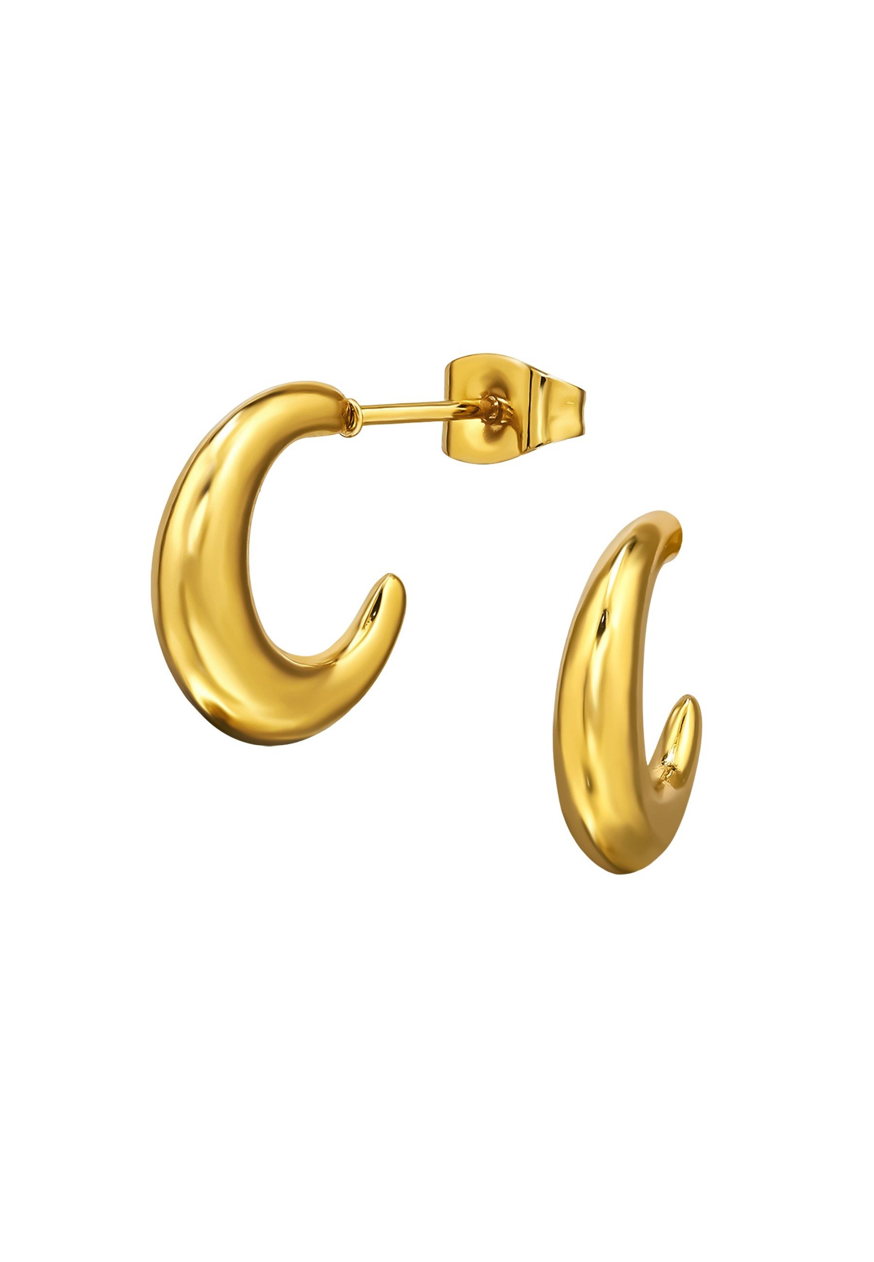 Diademita Fingerring Halbe Creolen/Ohrstecker aus Edelstahl (Set)