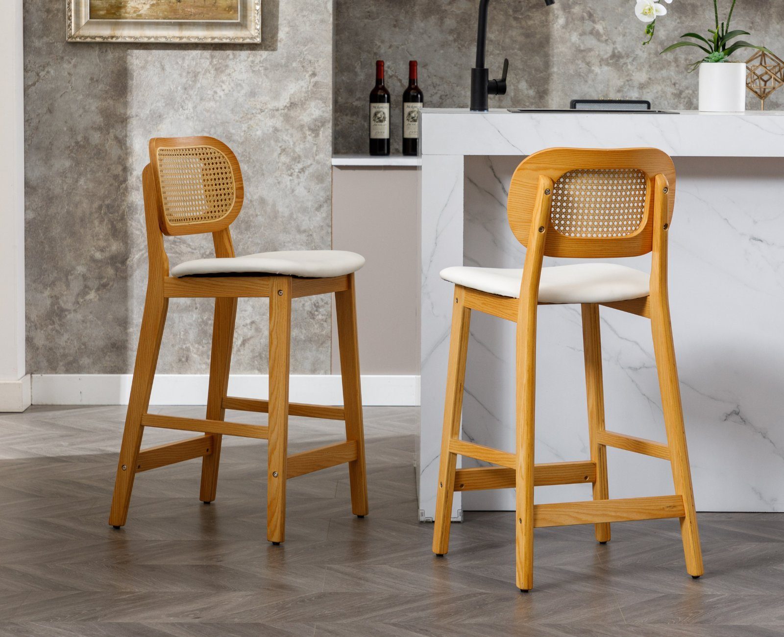 WAHSON OFFICE CHAIRS Barhocker Rattan 2/4er günstig online kaufen