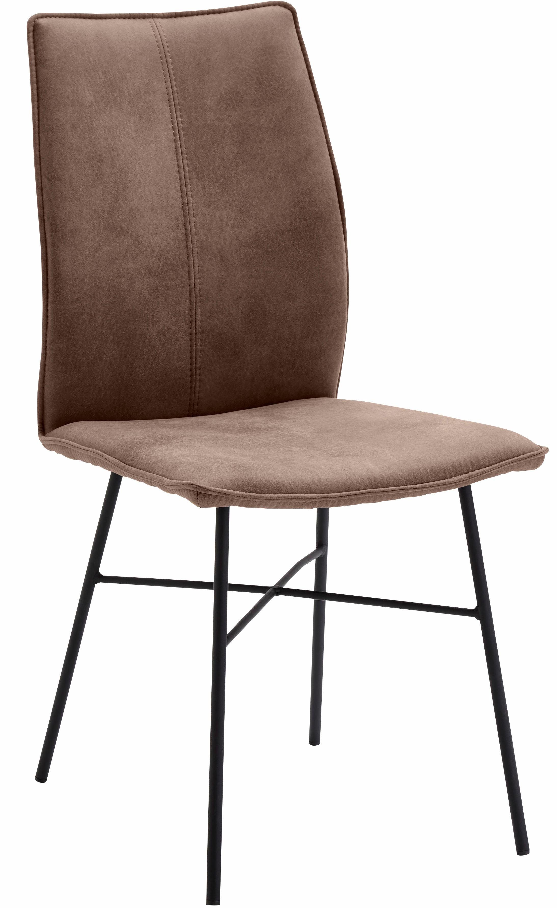 NIEHOFF SITZMÖBEL 4-Fußstuhl Capri (Set, 2 St), Bezug in Microfaser oder Leder, Stativgestell aus Eisen