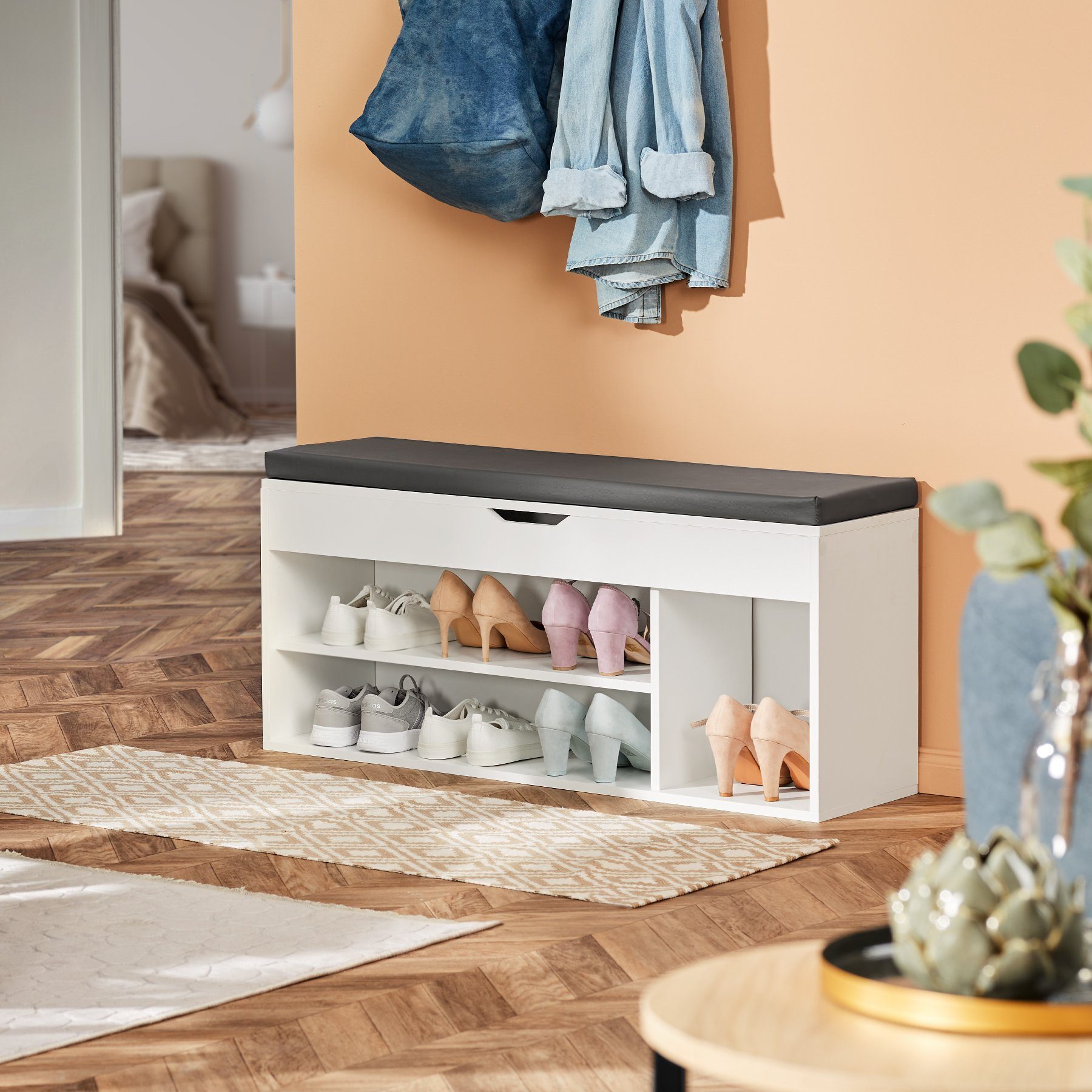 tectake Schuhschrank Schuhbank (Komplettset, 1-St., inkl. günstig online kaufen