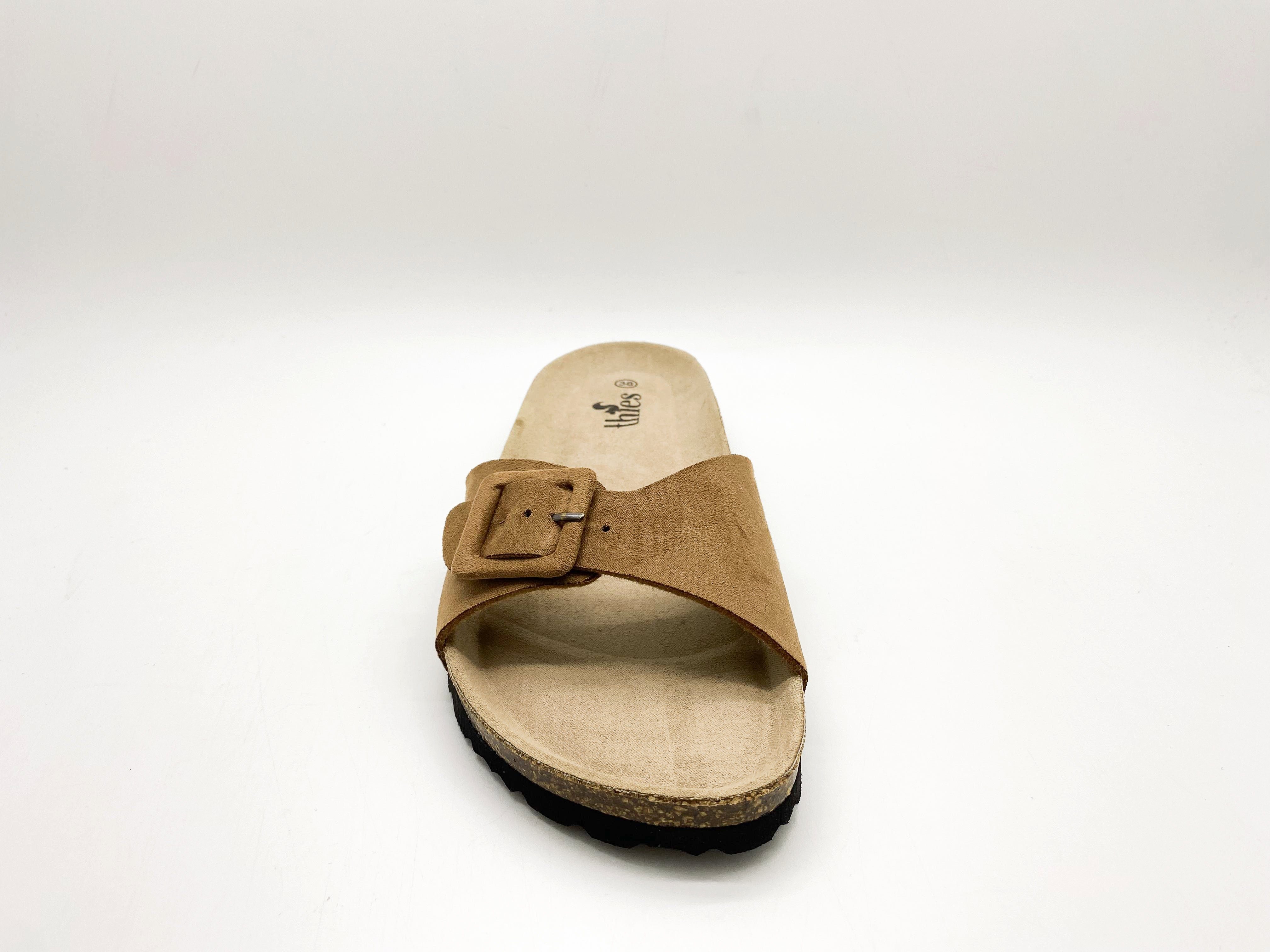 thies 1856 ® Eco Vegan Strap Cognac Covered Sandale Bio Sandal