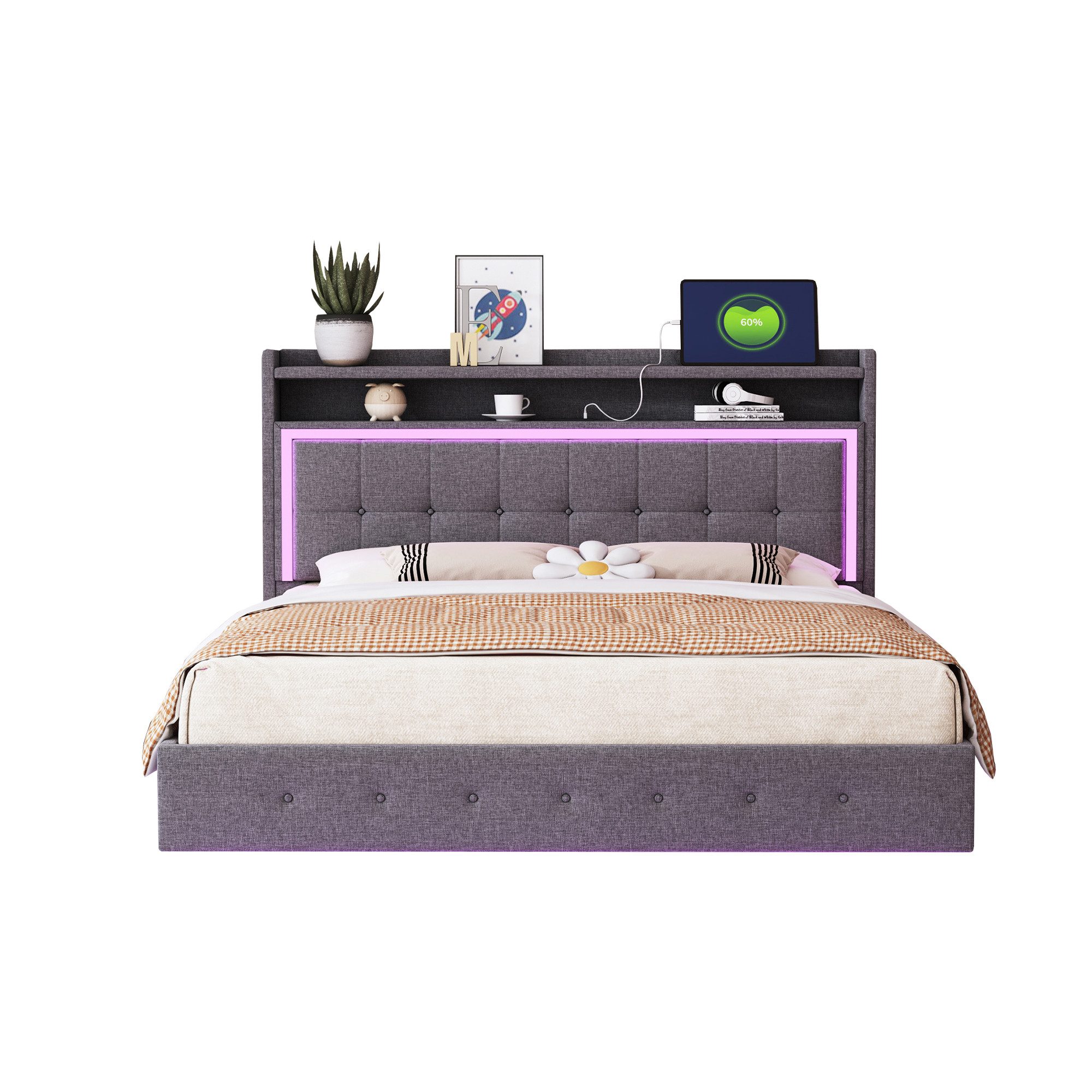 OKWISH Polsterbett Funktionsbett Kinderbett Gästebett Doppelbett günstig online kaufen