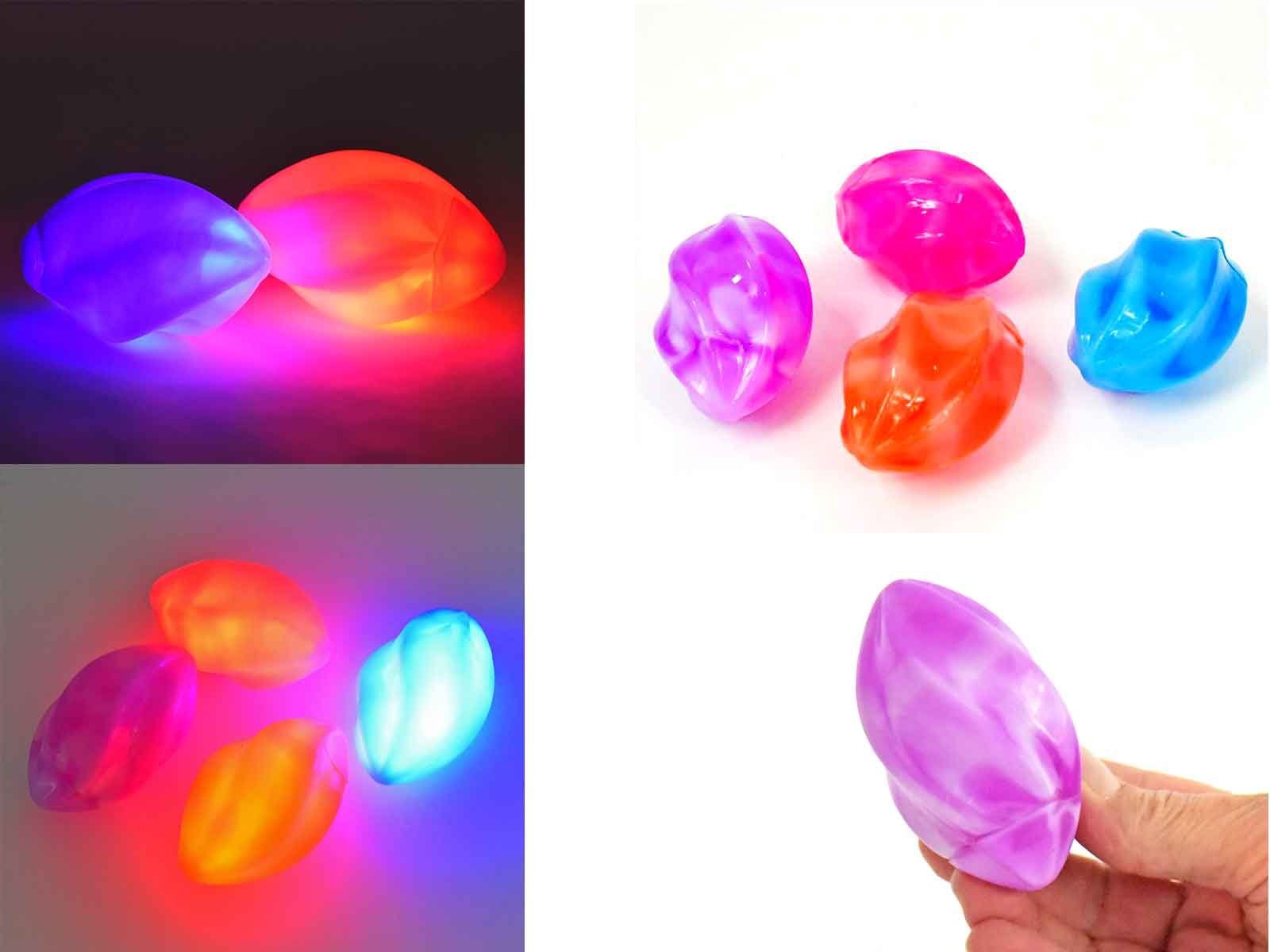 Kögler Spielball 4x wilder Leuchtball Sternfrucht Flummi Spielball LED blinkend 8 x 5cm (Set, 4er Pack)