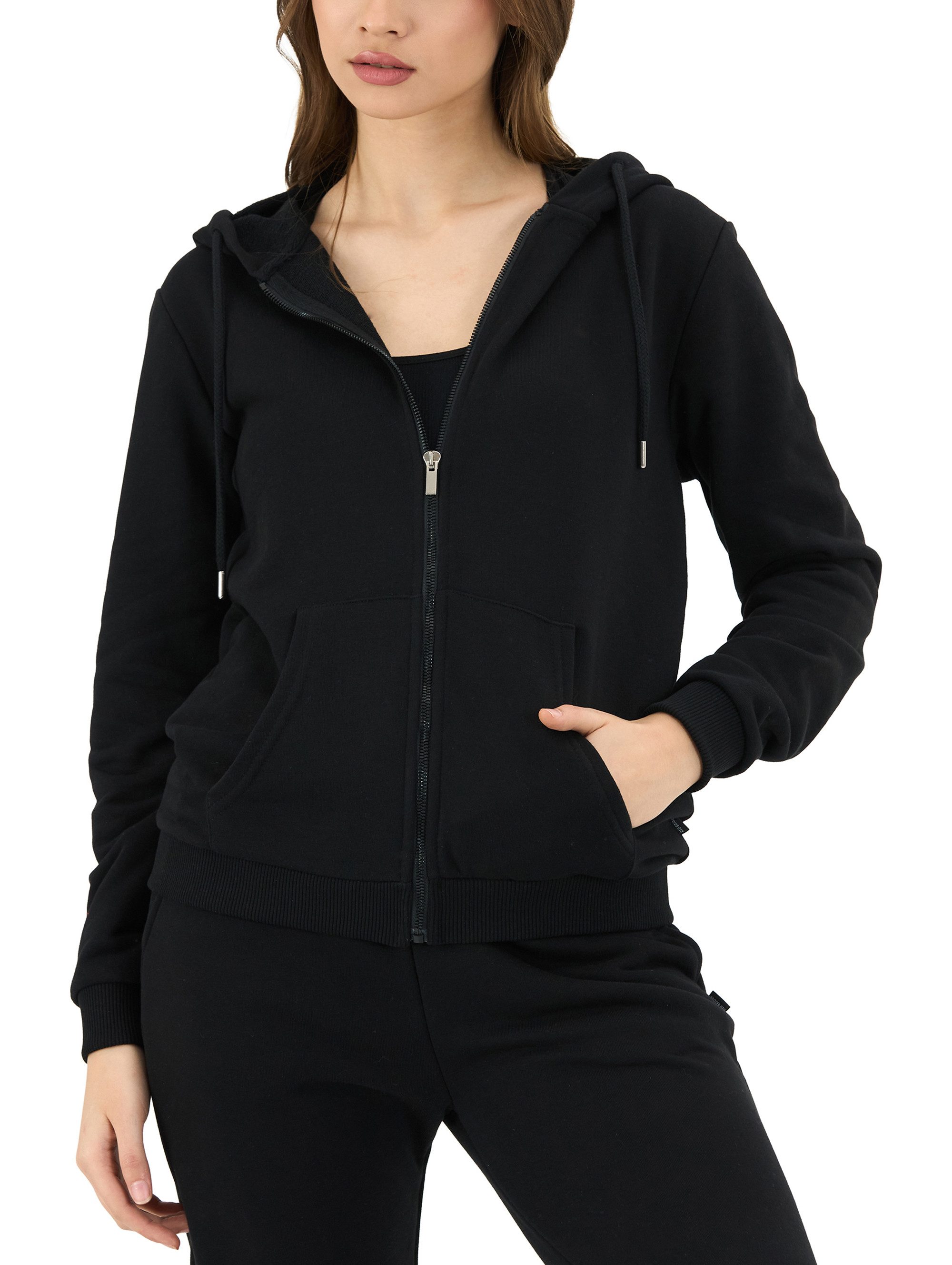 RedBridge Kapuzensweatjacke Basic mit Zipper und Kordelzug