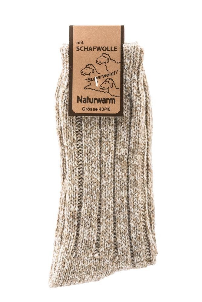 Herren Damen Norwegersocken Wollsocken für 2 24 Norweger-Socken & Paar TippTexx Braun/Beigetöne superweiche