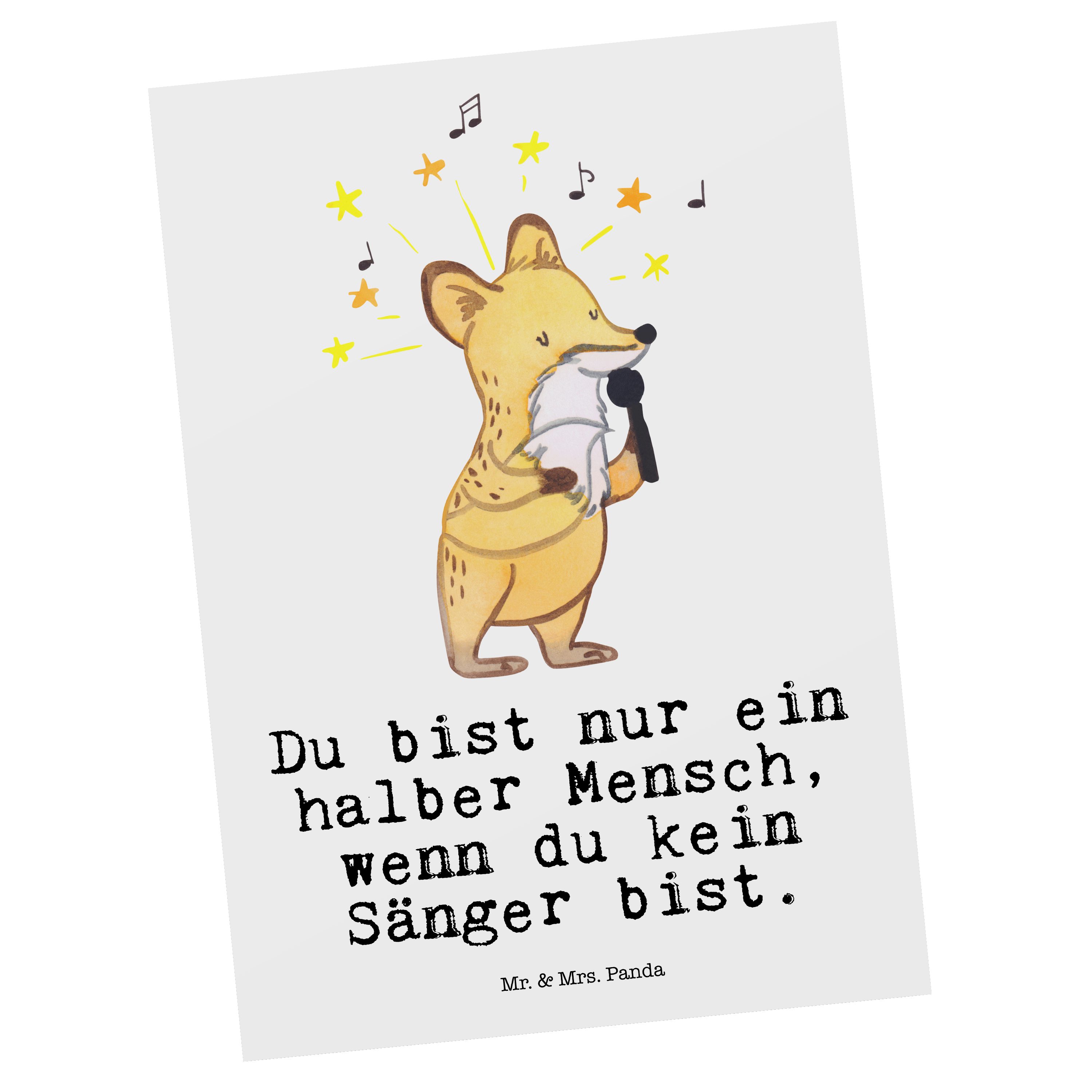 - Panda Karte, G mit Sänger Herz - Geschenk, Postkarte & Einladung, Weiß Mrs. Mr. Ansichtskarte,