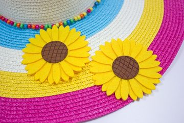 Das Kostümland Kostüm Damen Sommer Hut mit Sonnenblumen 'Big Flower', W