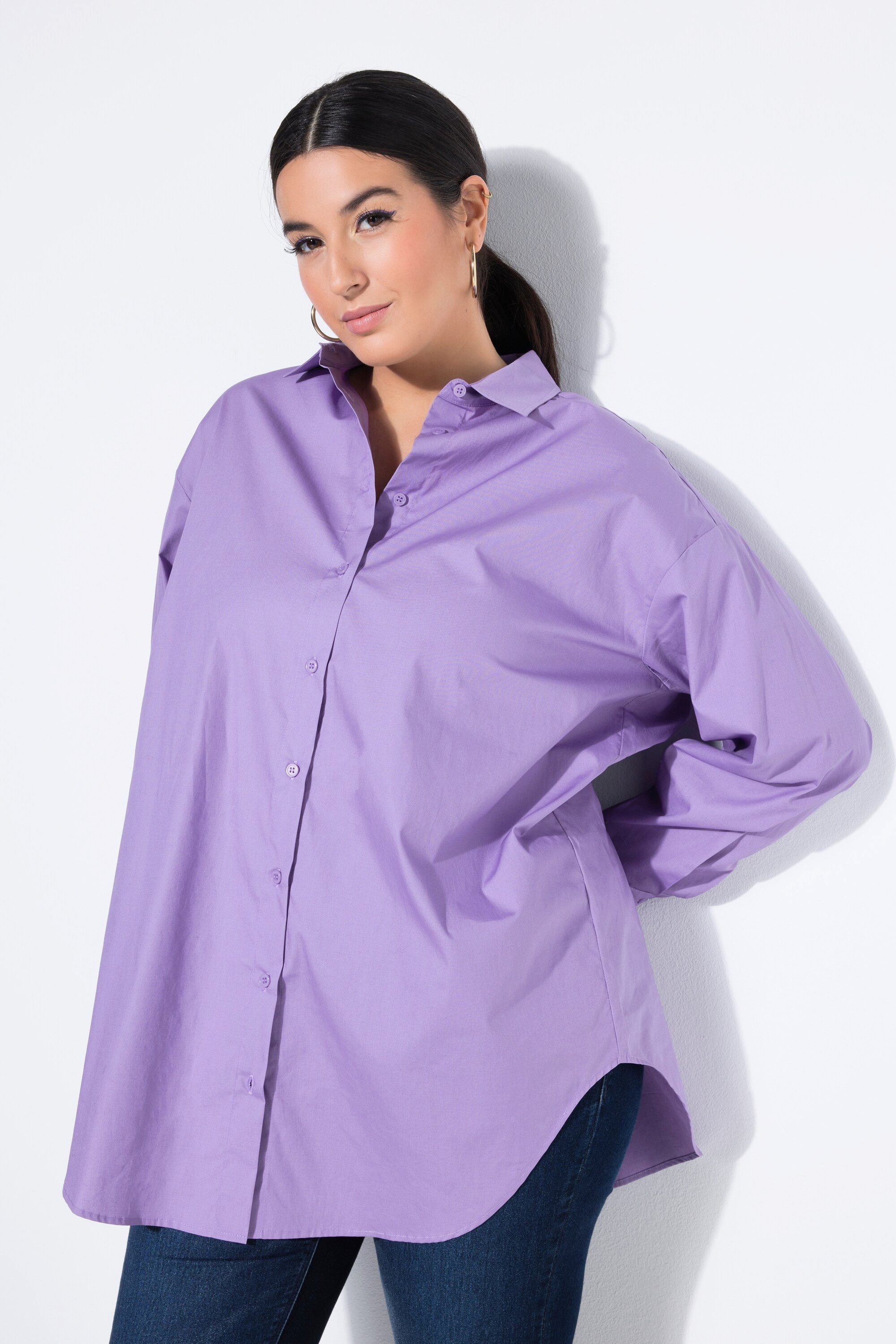 Studio Untold Hemdbluse Bluse oversized Rücken-Knopfleiste Langarm