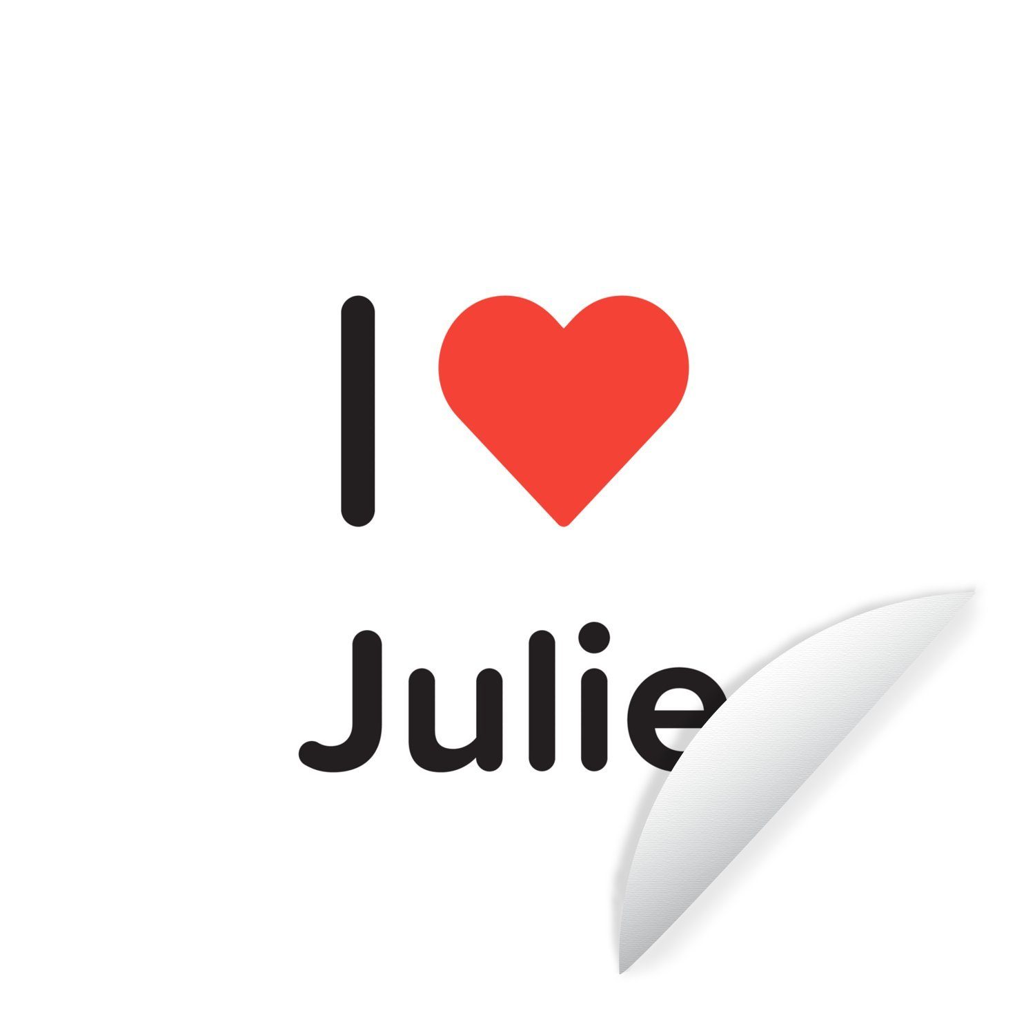 MuchoWow Wandsticker Ich liebe - Julie - Girl (1 St), Tapetenkreis für Kinderzimmer, Tapetenaufkleber, Rund, Wohnzimmer