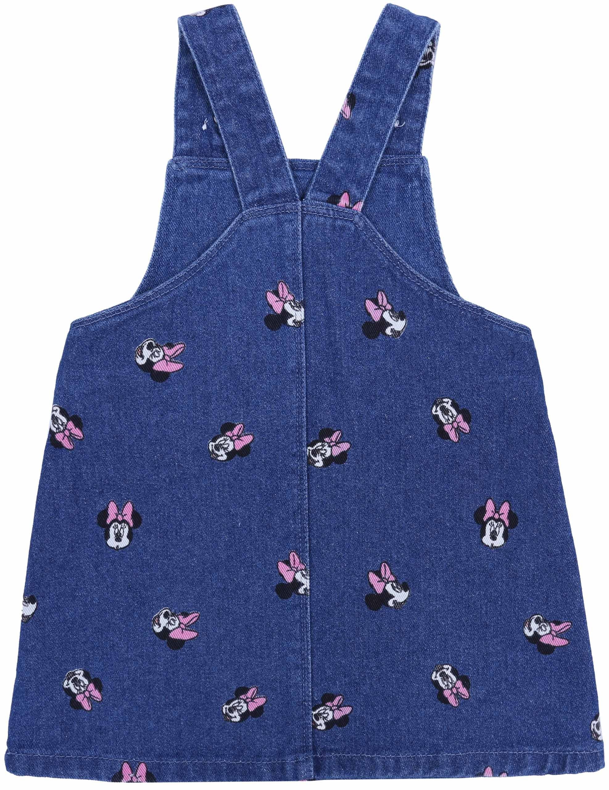 Sarcia.eu Jeanslatzhose Latzkleid aus Jeans + gestreiftes T-Shirt Minnie Mouse 0-3 Monate