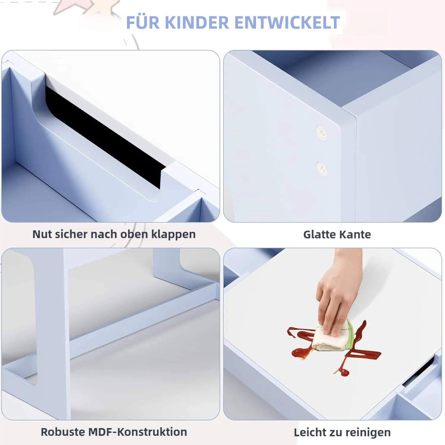 TLGREEN Kindertisch mit 2 Stühlen, Kindersitzgruppe, günstig online kaufen