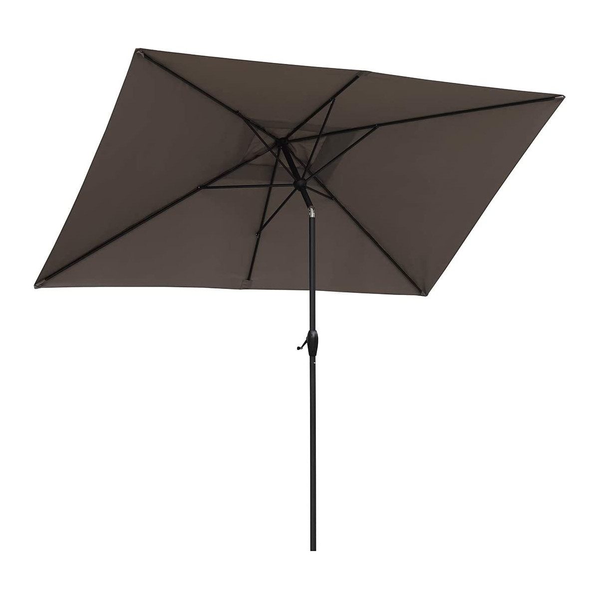 Sekey Sonnenschirm Rechteckig 3x2 m Sonnenschirm Aluminium Marktschirm mit Kurbel, Gartenschirm Groß, mit/ohne LED-Lichtern, 30° knickbar, für Garten – Bild 4 von 5