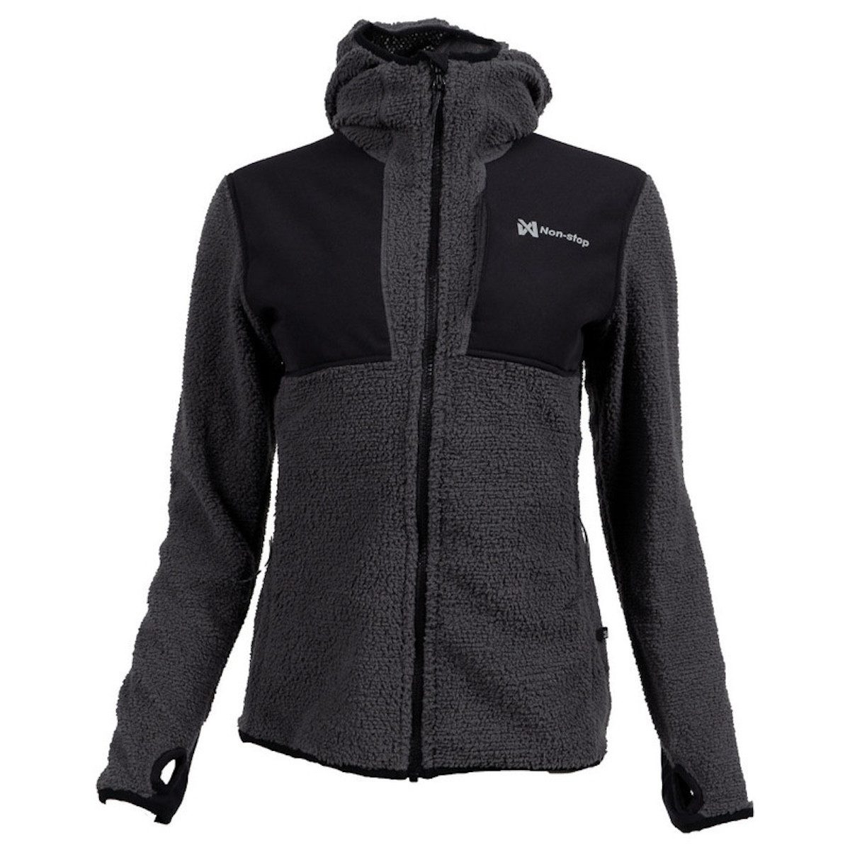 Non-stop dogwear Outdoorjacke Damen Kapuzenjacke Hoodie FZ schwarz/grau