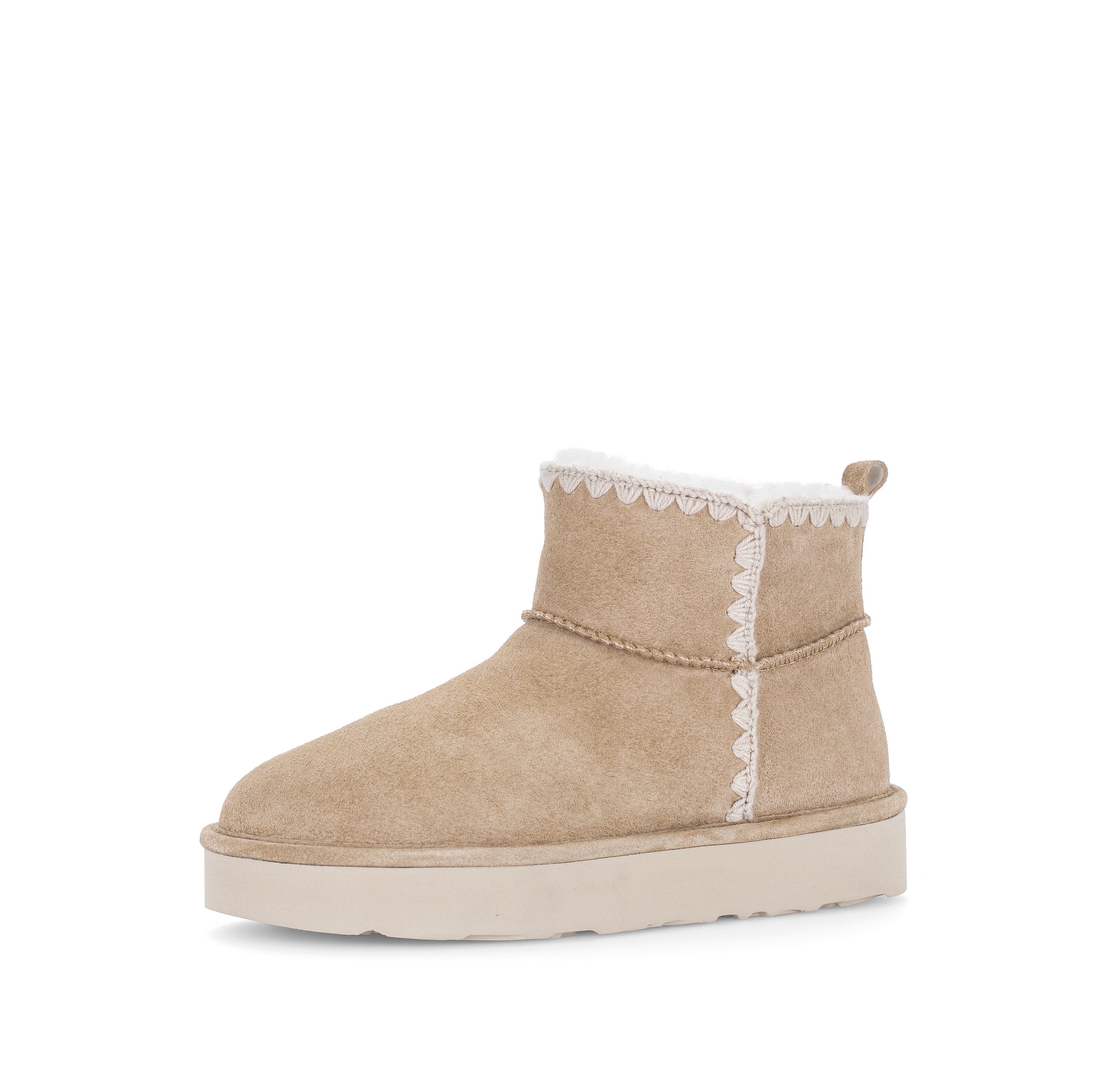 Gabor Winterboots Plateau, Stiefelette mit Häkelappliaktion, Weite G (weit)