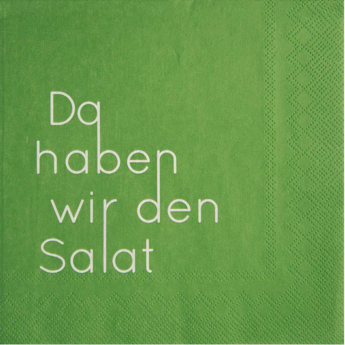 Räder Design Papierserviette Servietten 33x33 cm " Da haben wir den Salat " von räder design Grün