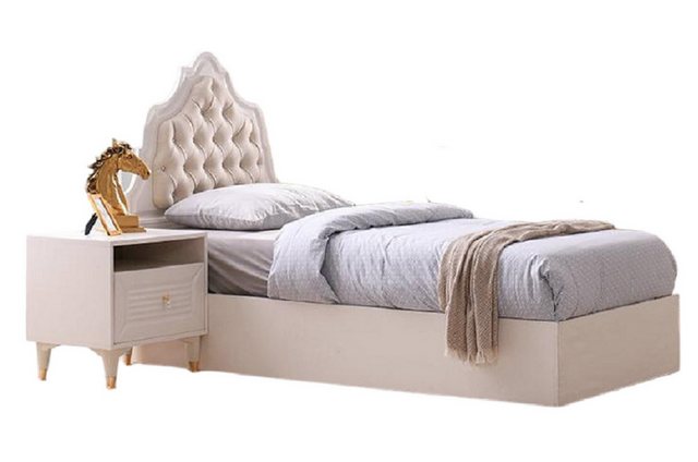 JVmoebel Bett Beige Jugendzimmer Bett Modern Design Schlafzimmer Einfarbig günstig online kaufen