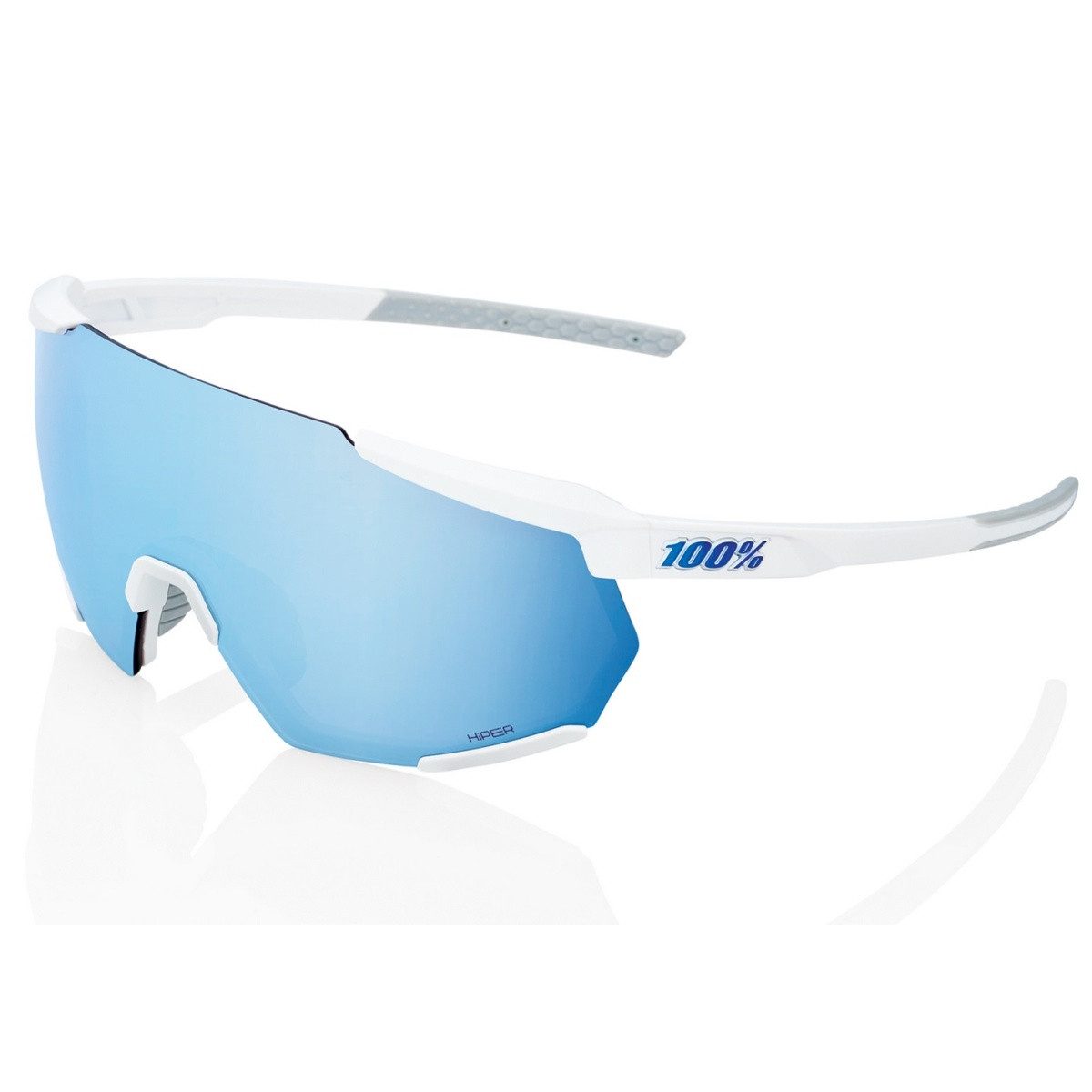 100% Sonnenbrille Sport Racetrap 3.0 HiPER Lens weiss - 1 Brille mit Hardcase