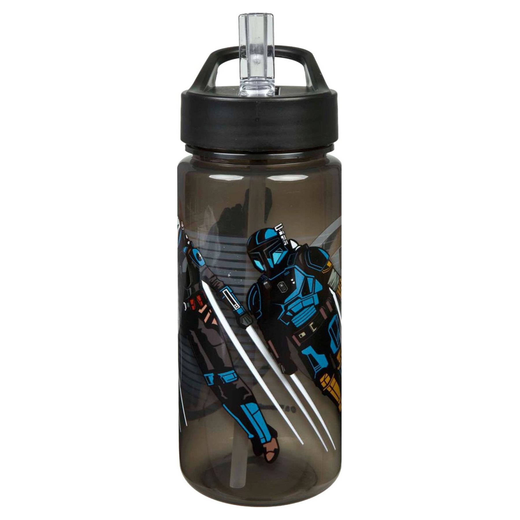 Star Wars Trinkflasche - 500 ml Getränkeflasche Schwarz 19 cm leichte Flasche Schule Reise