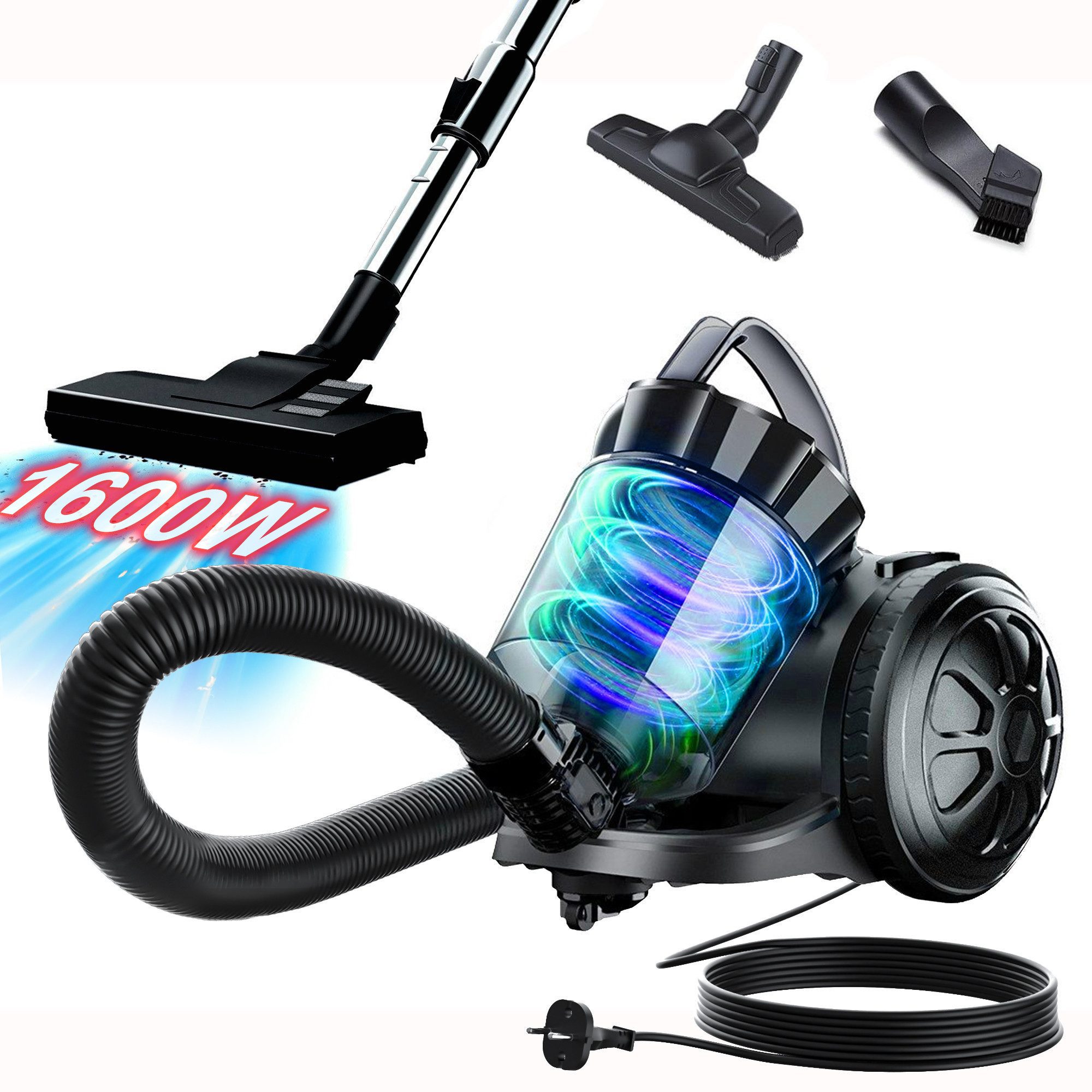 Forrlite Handstaubsauger beutelloser Staubsauger,leichter Staubsauger, Bodenstaubsauger, HEPA Filter, Bodenstaubsauger,Bodendüse für Fliesen,Hygiene-Filter