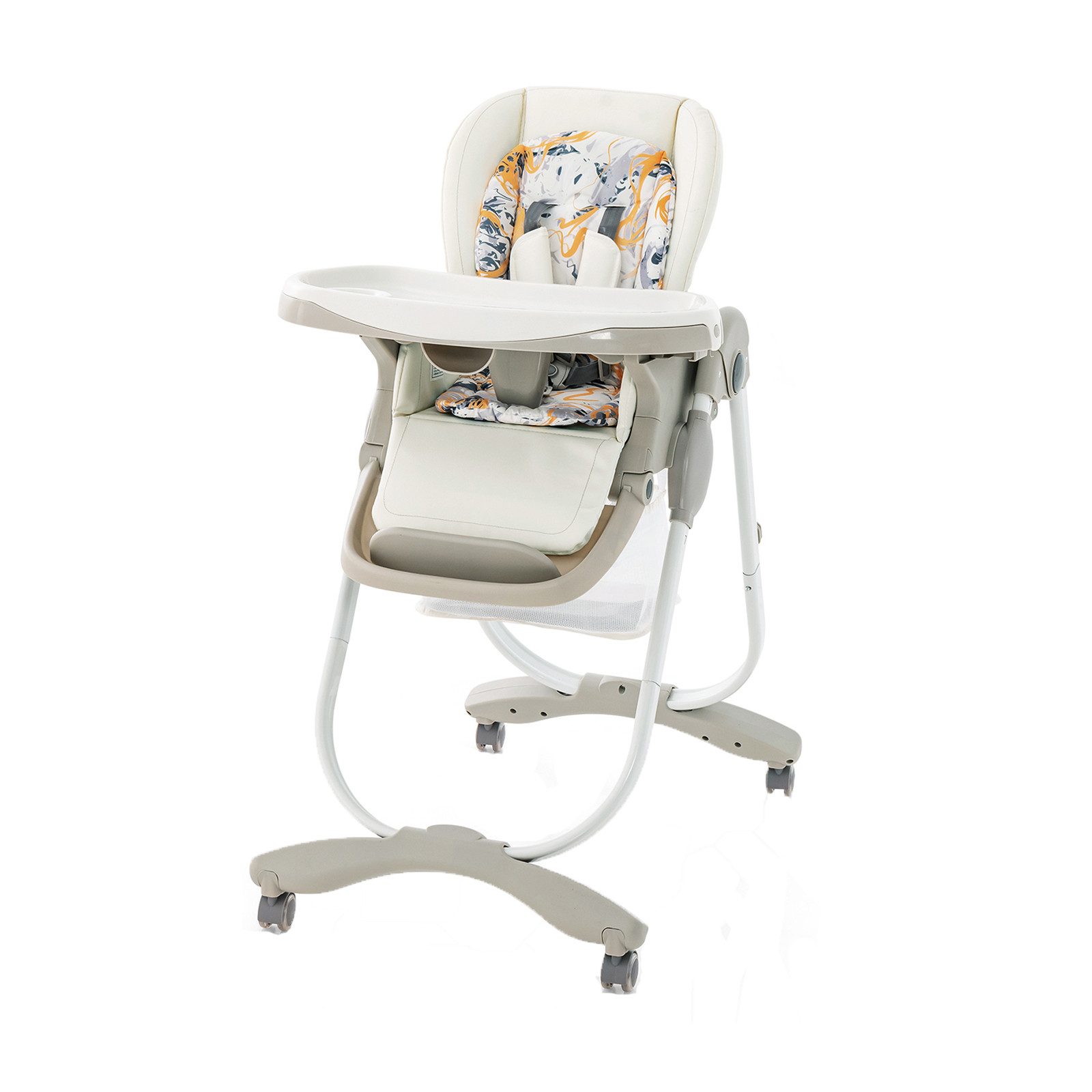 COSTWAY Hochstuhl Babystuhl, klappbar, verstellbar, mit Liegefunktion & Rädern