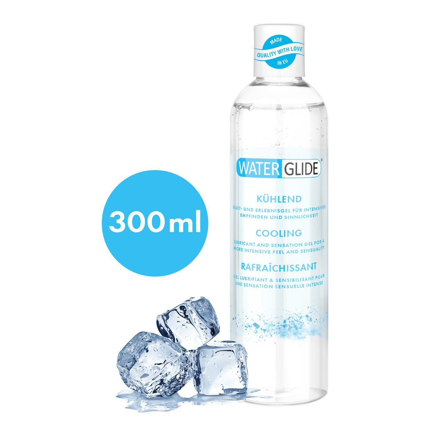 EIS 300ml, Waterglide wasserbasiert, Stimulationsgel Gleit-& 'Kühlend', 0-tlg. Erlebnisgel, EIS