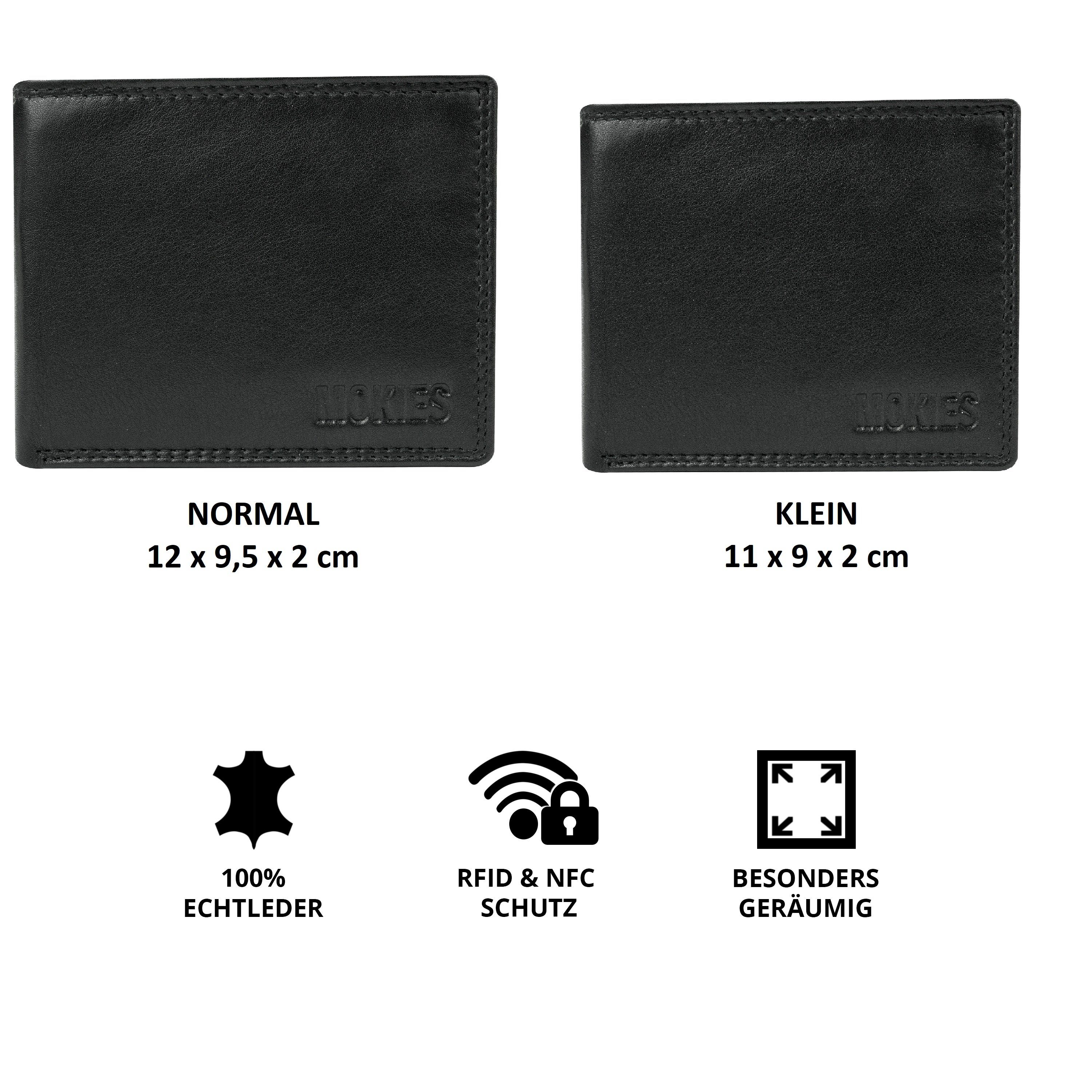 MOKIES Geldbörse Herren Portemonnaie G305 Nappa (querformat), 100% Echt-Leder, RFID-Schutz, Nappa-Leder, GESCHENKBOX