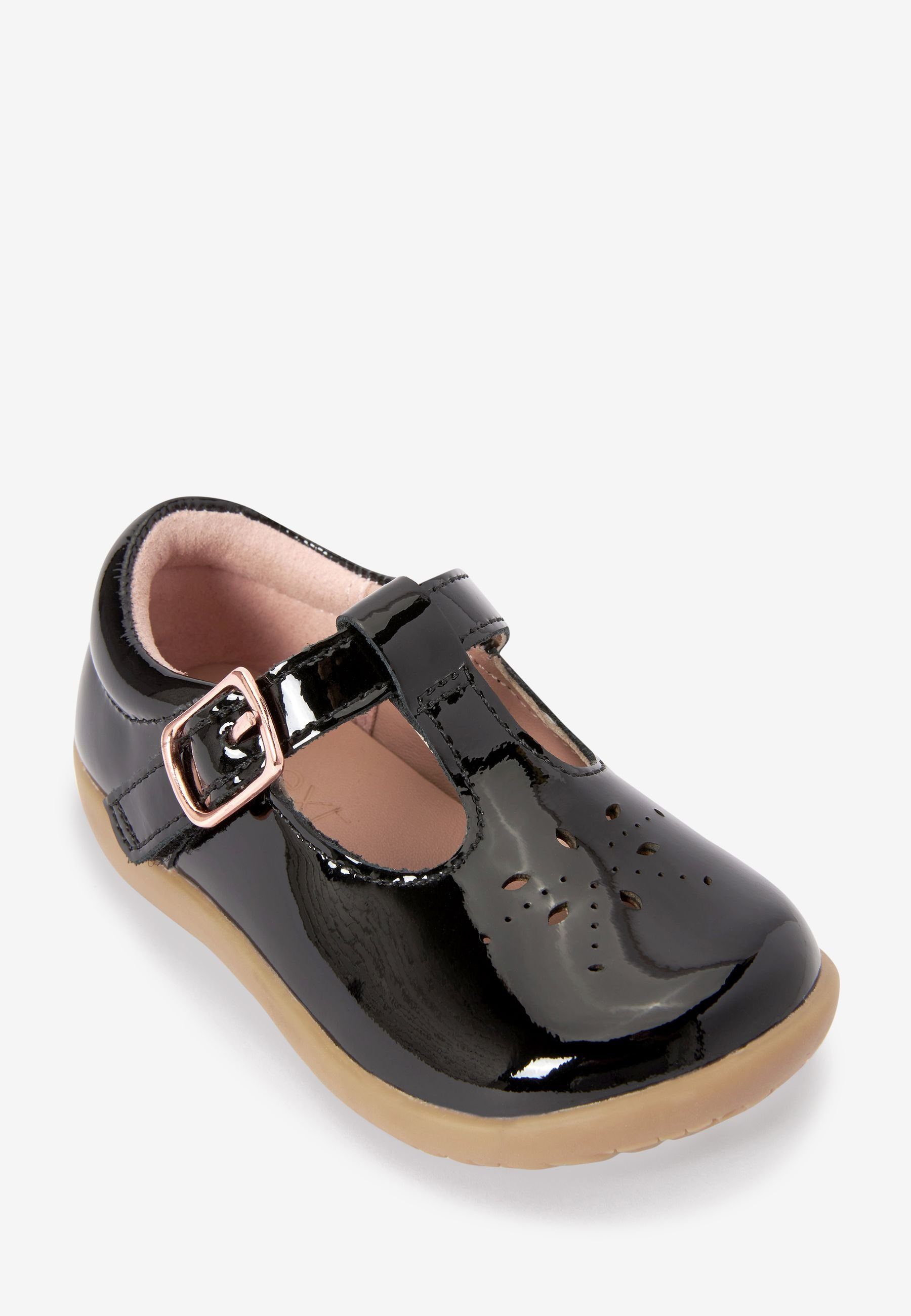 Lauflernschuh (1-tlg) mit Next Schuh Leather Patent Laufanfänger für Black T-Steg