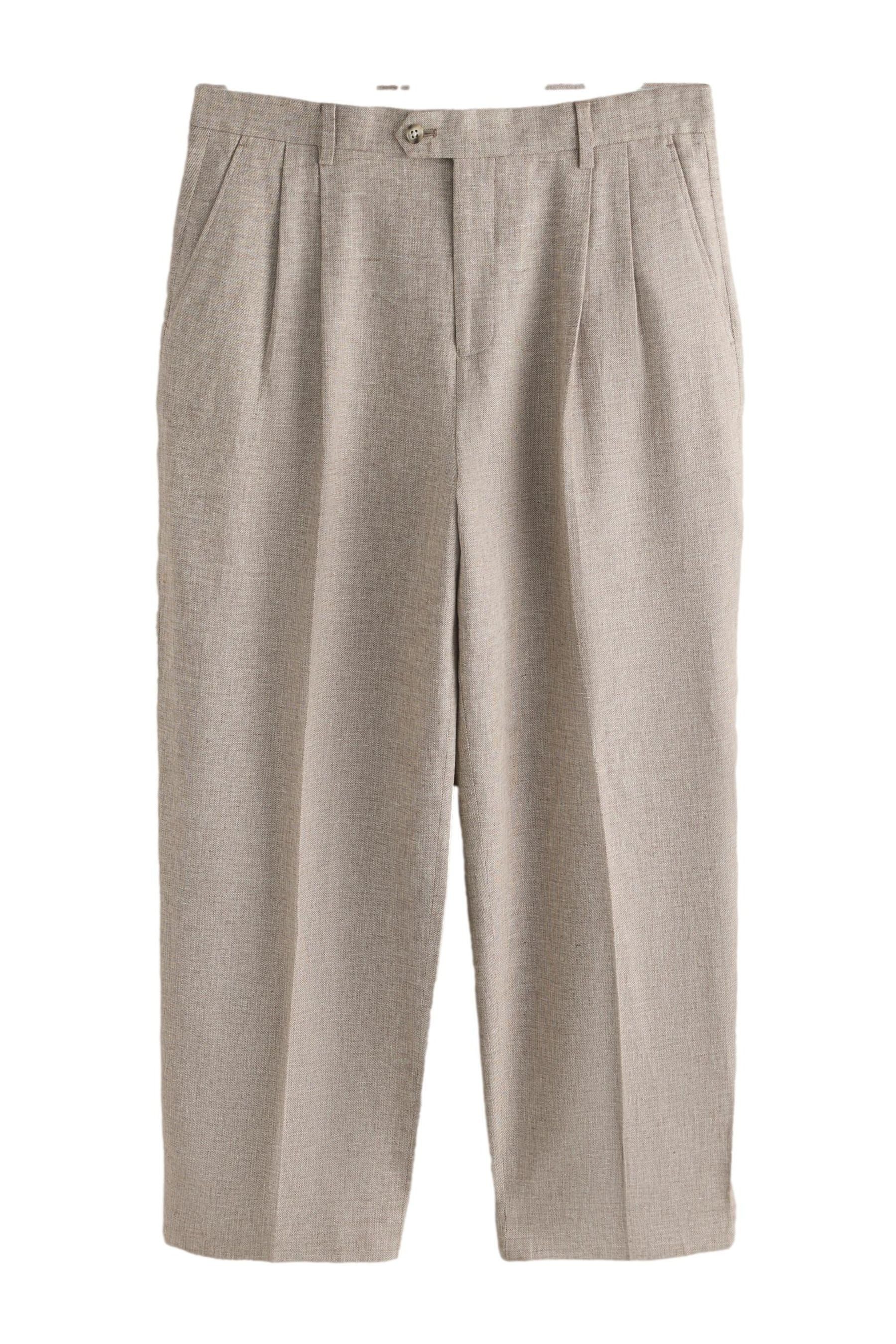 Anzughose Strukturierte Loose Fit Anzughose aus Leinenmix