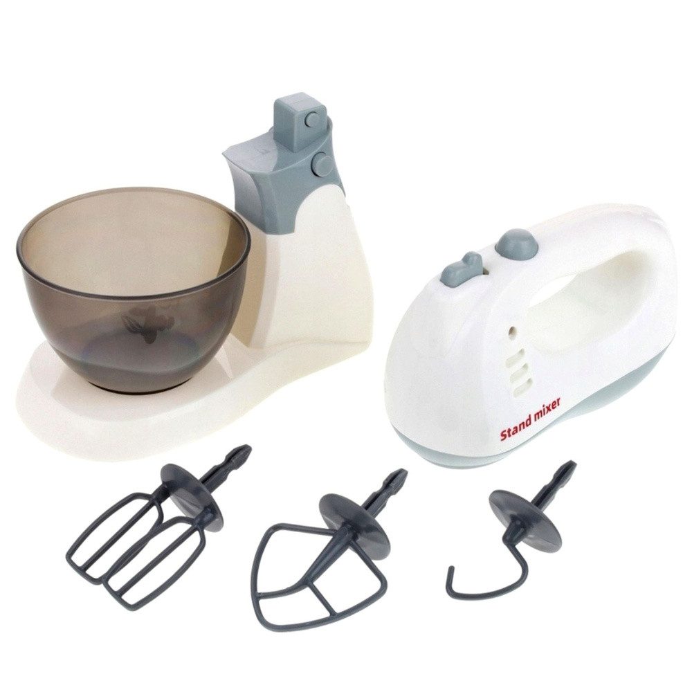 LEAN TOYS Kinder-Standmixer Rührgerät Küchenmaschine Spielküche, (Spar-Set, 1-tlg), Lichteffekt, 3 Rühraufsätze, abnehmbar