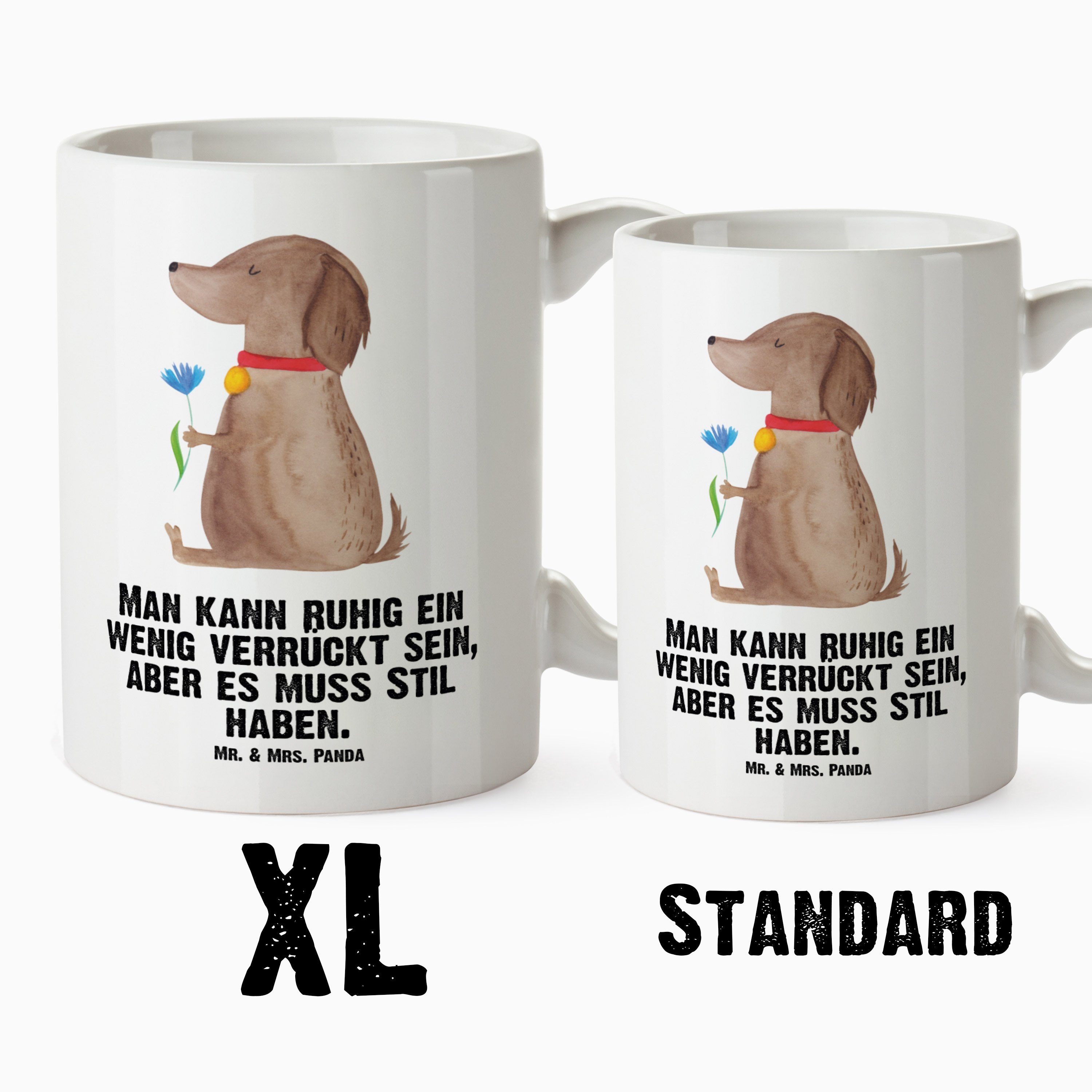 Mr. & Keramik Tasse Weiß Halsba, Hund Geschenk, Blume - Panda Kaffeetasse, - Tasse Grosse XL XL Mrs. Teetasse