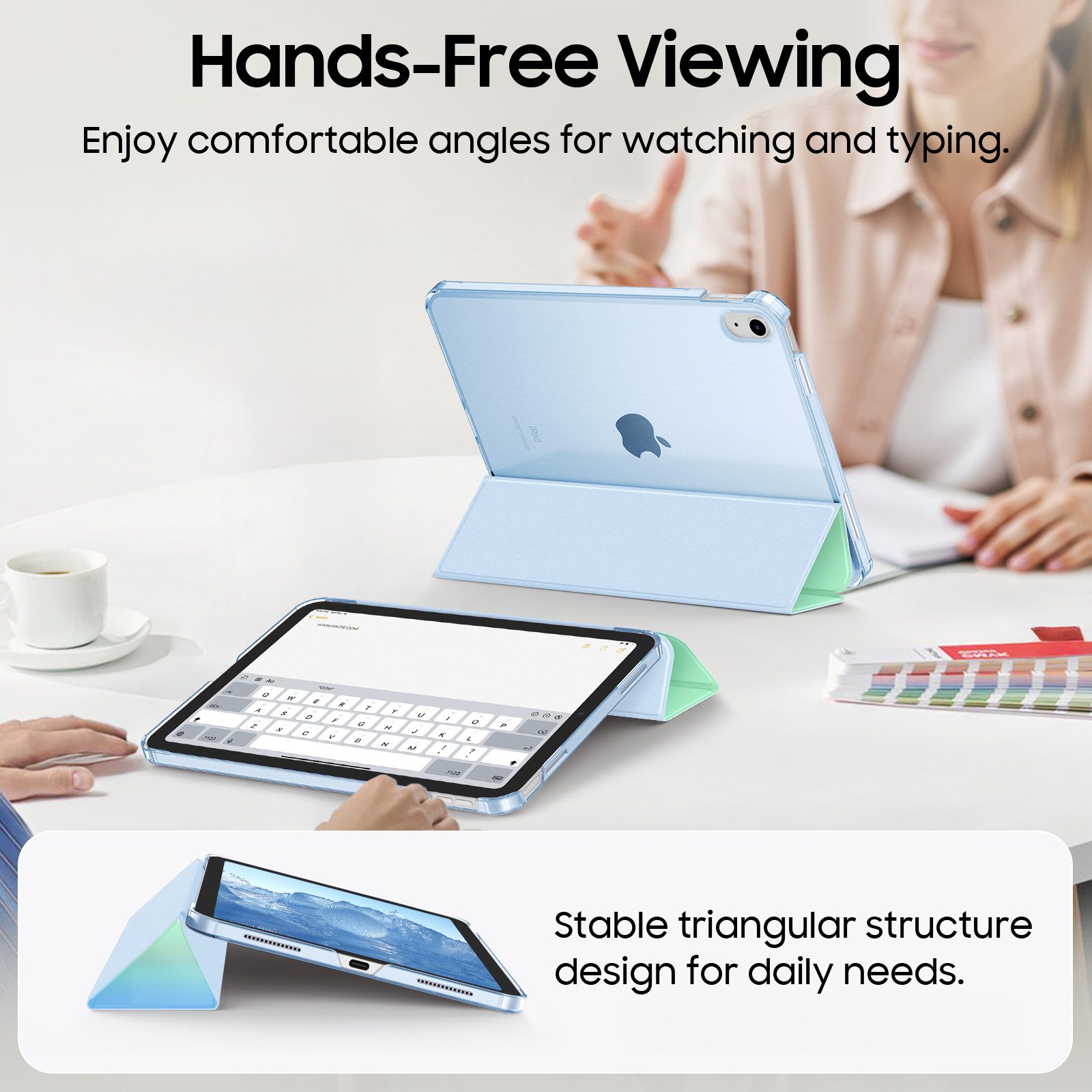 Fintie Tablet-Hülle für iPad 11. Generation 2025 (A16) 11 Zoll, iPad 10. Generation 2022 10.9 Zoll, Ultradünn Case mit transparenter Rückseite Abdeckung, Auto S – Bild 3 von 5