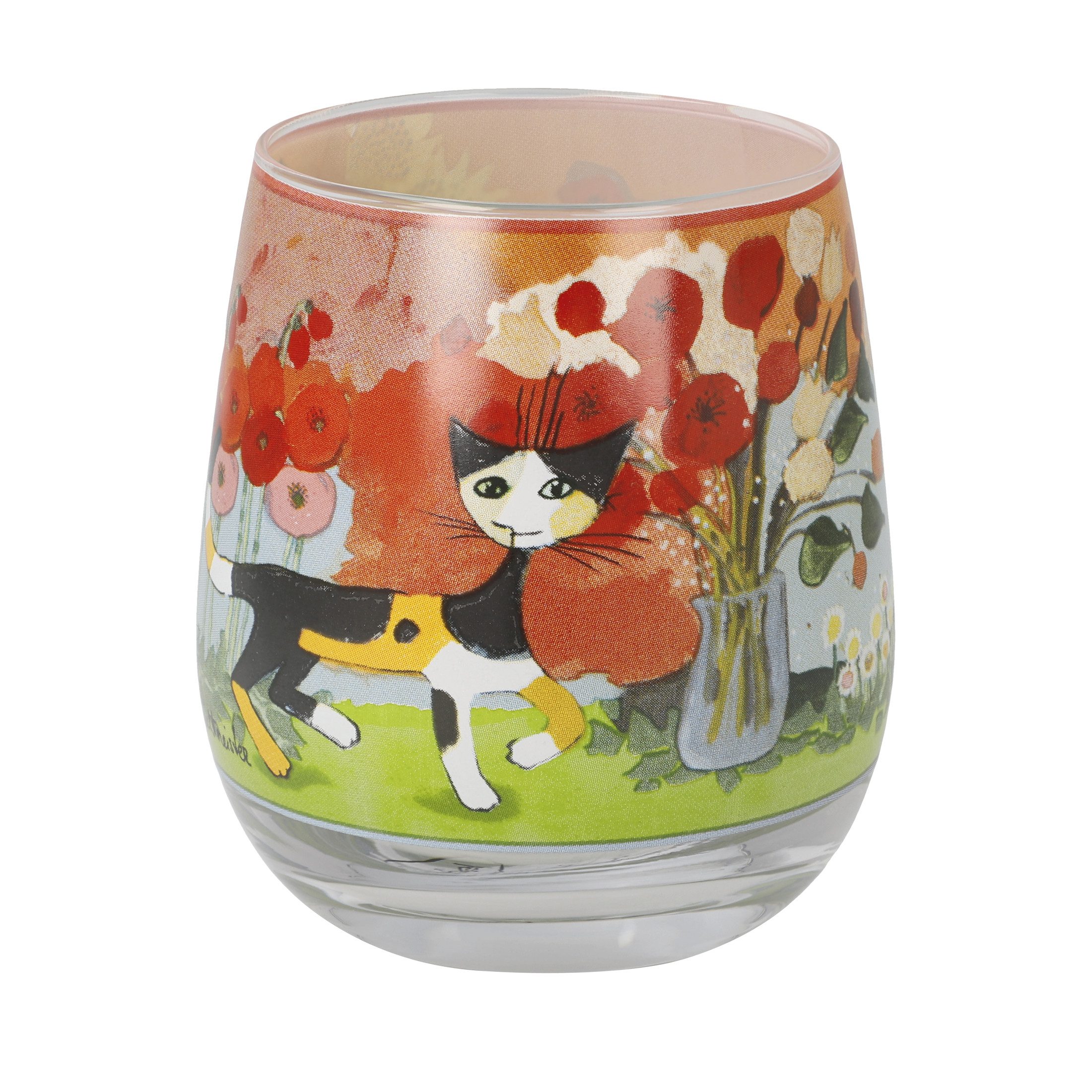 Goebel Windlicht Rosina Wachtmeister, mundgeblasen, mehrfarbig, Katze, H: 9.5cm