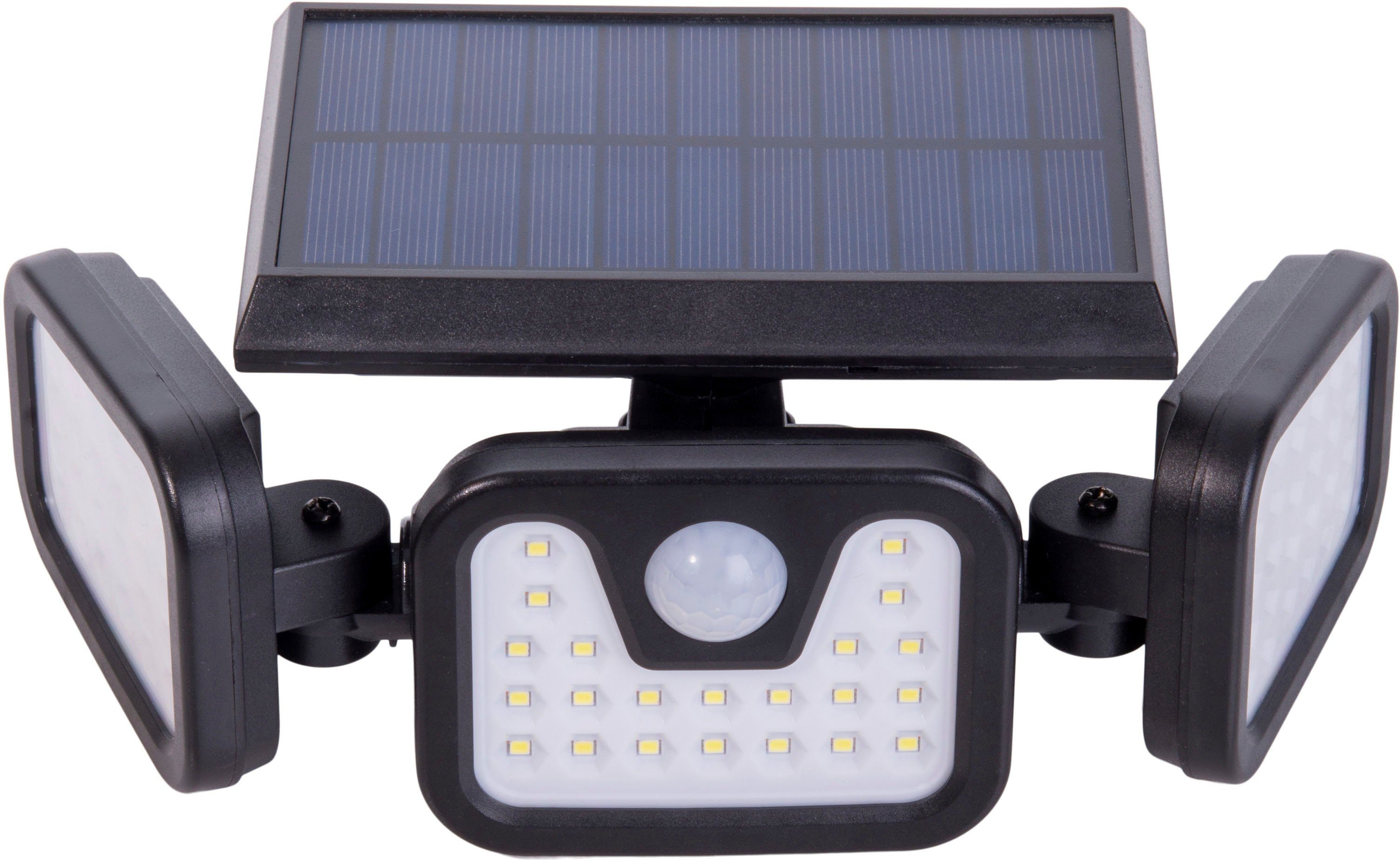 näve LED Solarleuchte Pacita, Sensor/Dämmerungsschalter Wandleuchte, Sensorschalter, fest LED Stufen, 3 dimmbar integriert, Kaltweiß, in