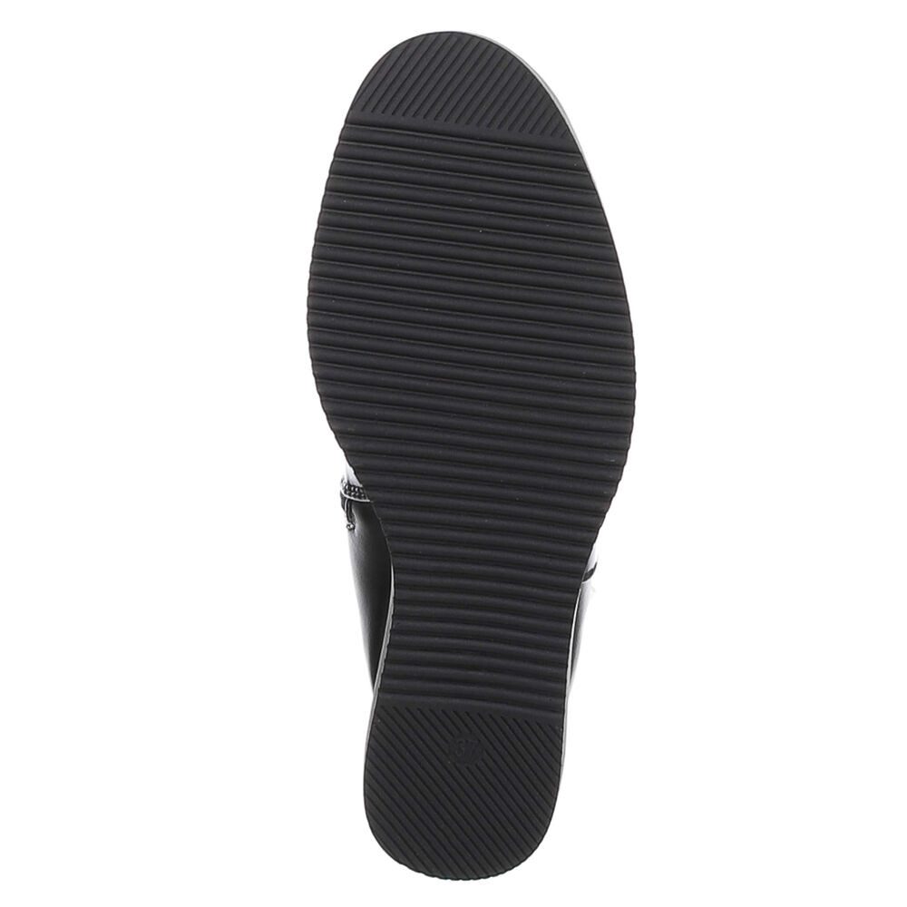 Ital-Design Damen Elegant Keilstiefel (88843427) Keilabsatz/Wedge Stiefel in Schwarz