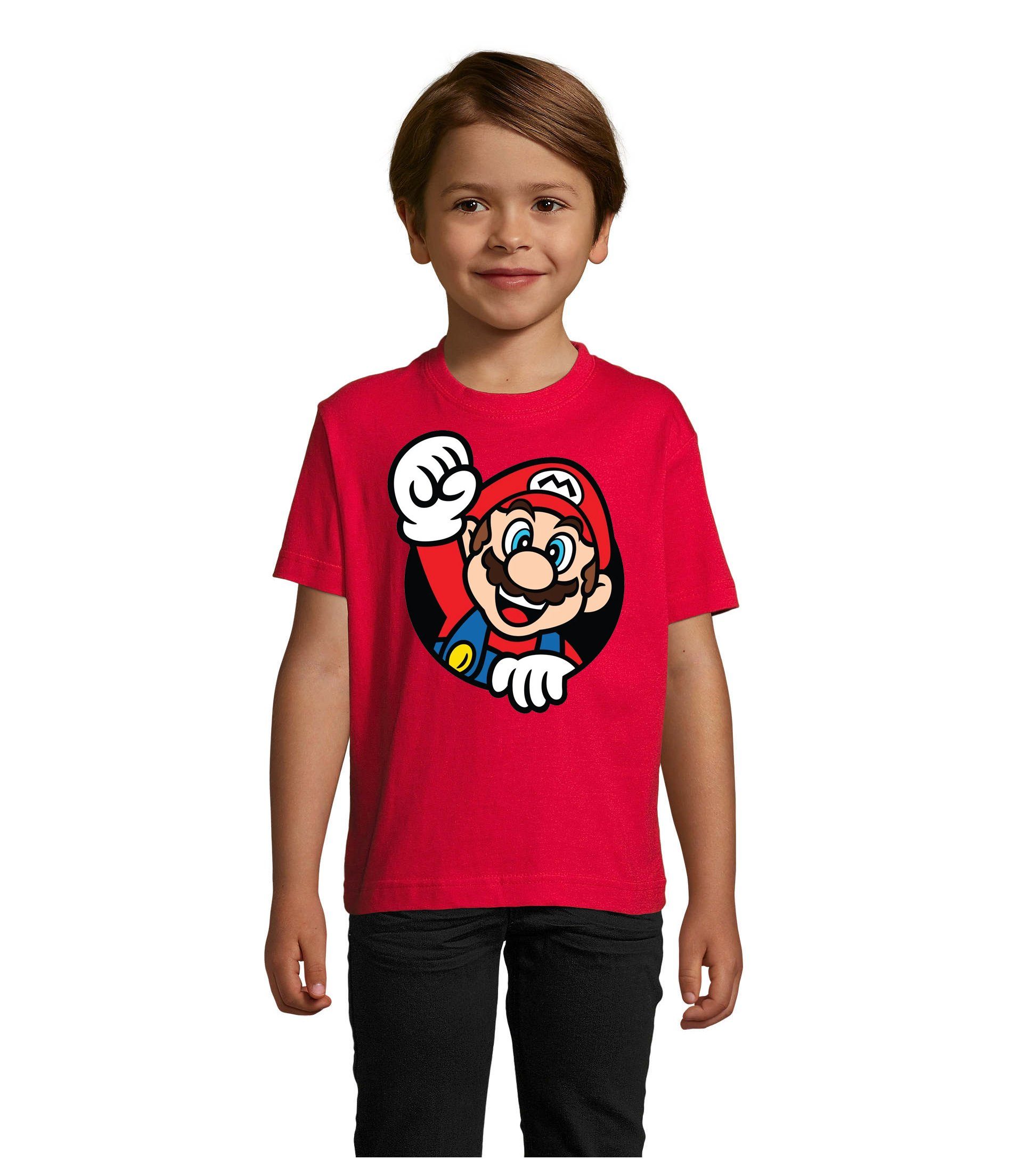 Nintendo Nerd Konsole Spiel Blondie Kinder Brownie T-Shirt Faust Gaming Rot Mario Super Konsole &