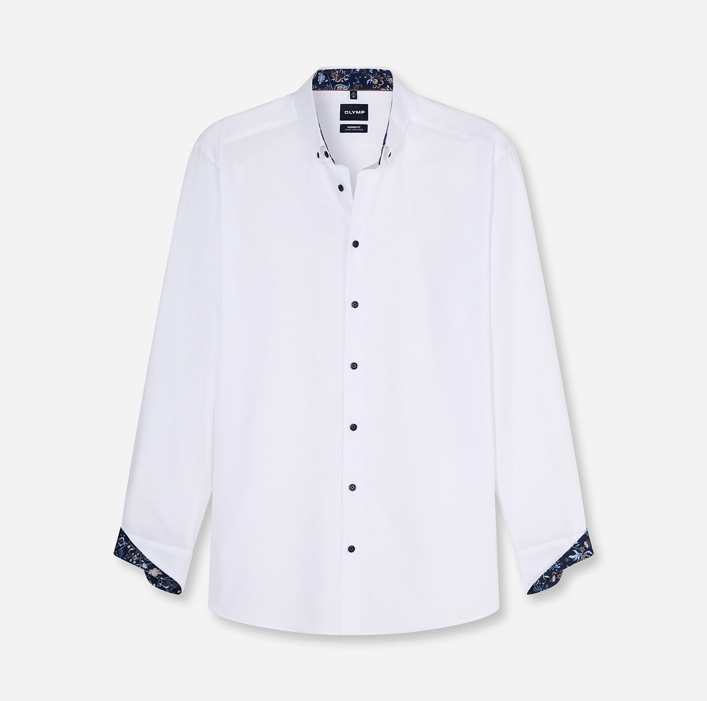 OLYMP Langarmhemd Luxor Businesshemd, Button-down-Kragen, Modern Fit