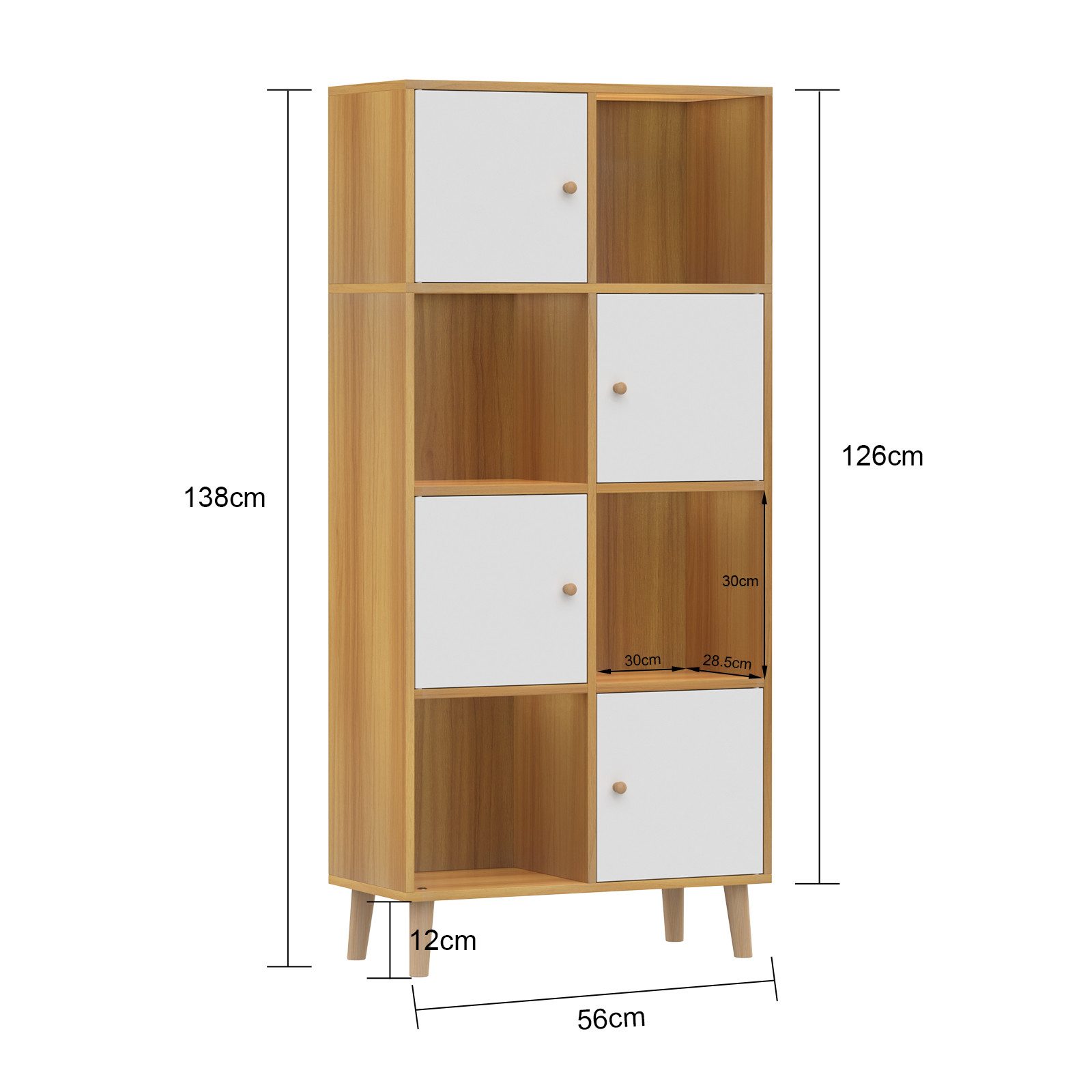 JEOBEST Bücherregal Bücherschrank, Standregal, Aufbewahrungregal mit günstig online kaufen