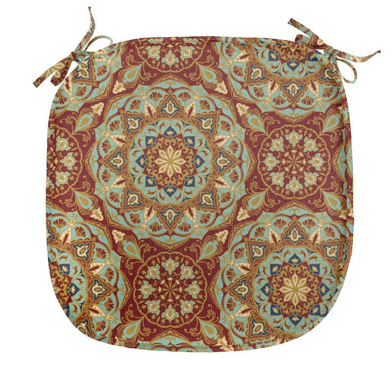 Abakuhaus Stuhlkissen »Dekoratives wasserfestes Kissen mit Riemen für Küchensitze«, Mandala Mittelalterliches Mosaik-Entwurf