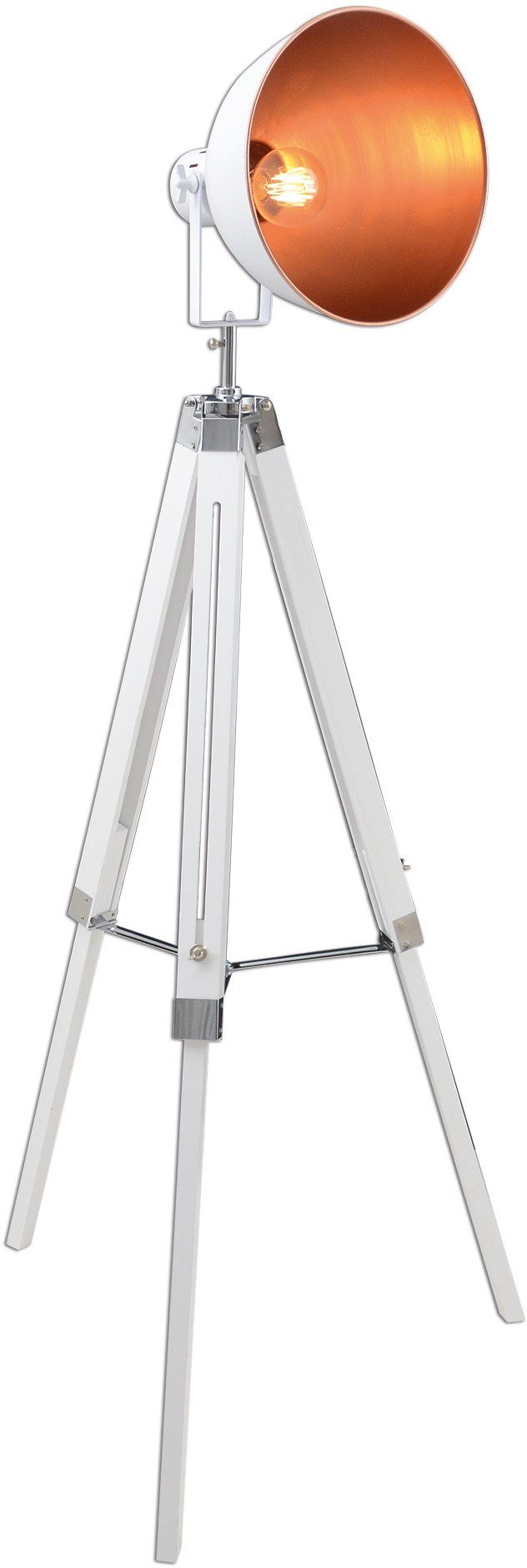 näve Stehlampe Christie, ohne verstellbar: weiß/altweiß Höhe (Kiefernholz), max. 90-130cm Metall/Holz Leuchtmittel, 40W, E27