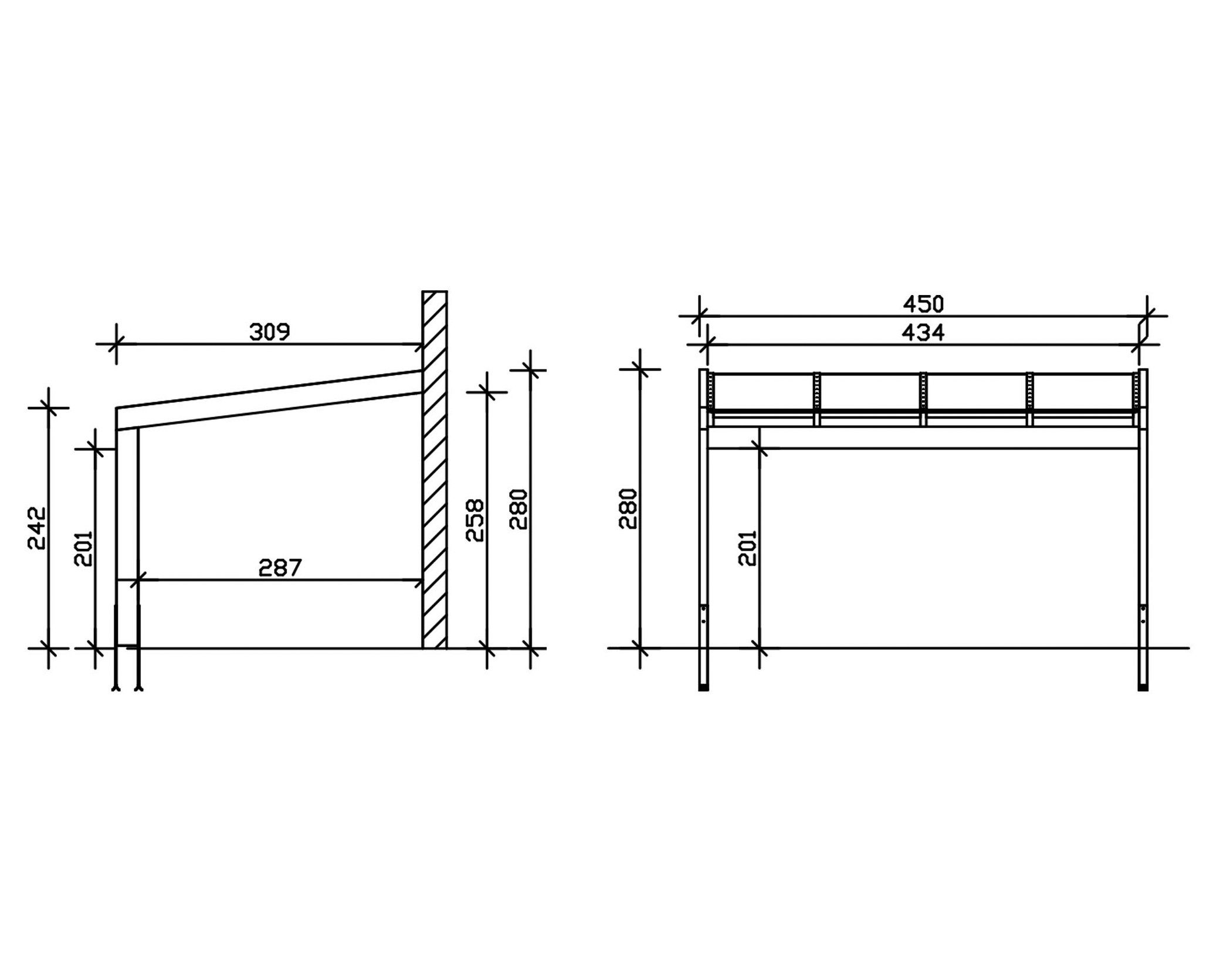 Skanholz Terrassendach Novara, BxT: 450x309 cm, Bedachung Doppelstegplatten, BxT: 450x309 cm