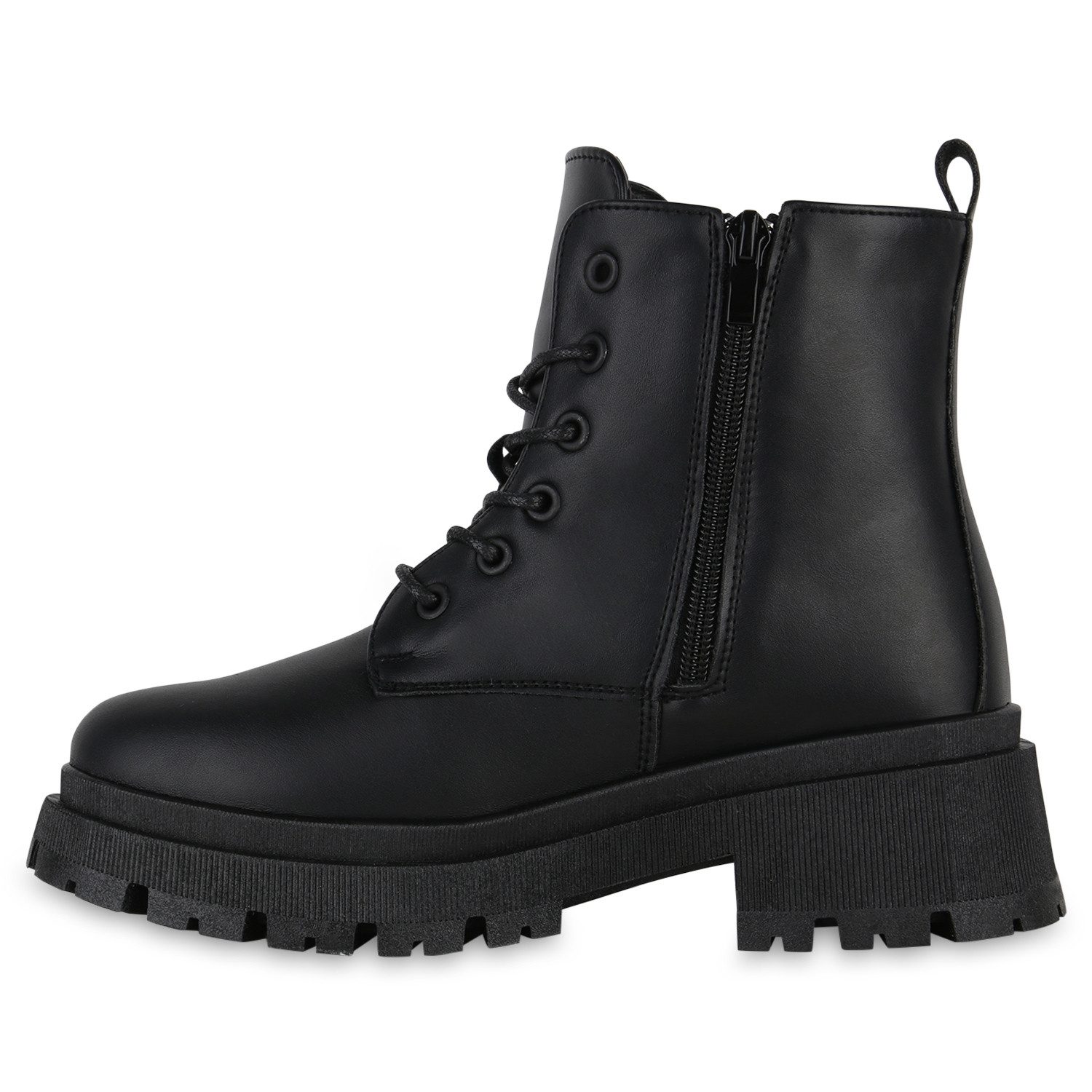 VAN HILL 841488 Schnürstiefelette Damen Leicht Gefütterte Schnürstiefeletten Stiefeletten