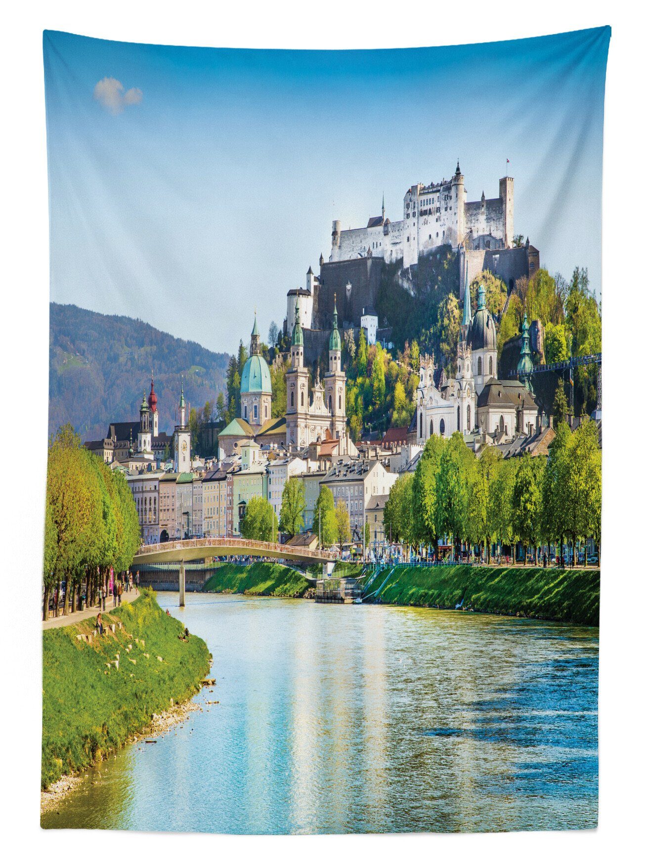Waschbar Für Farben, Bereich Historische Außen Salzburg Klare Österreichische geeignet Farbfest Skyline Tischdecke Abakuhaus den