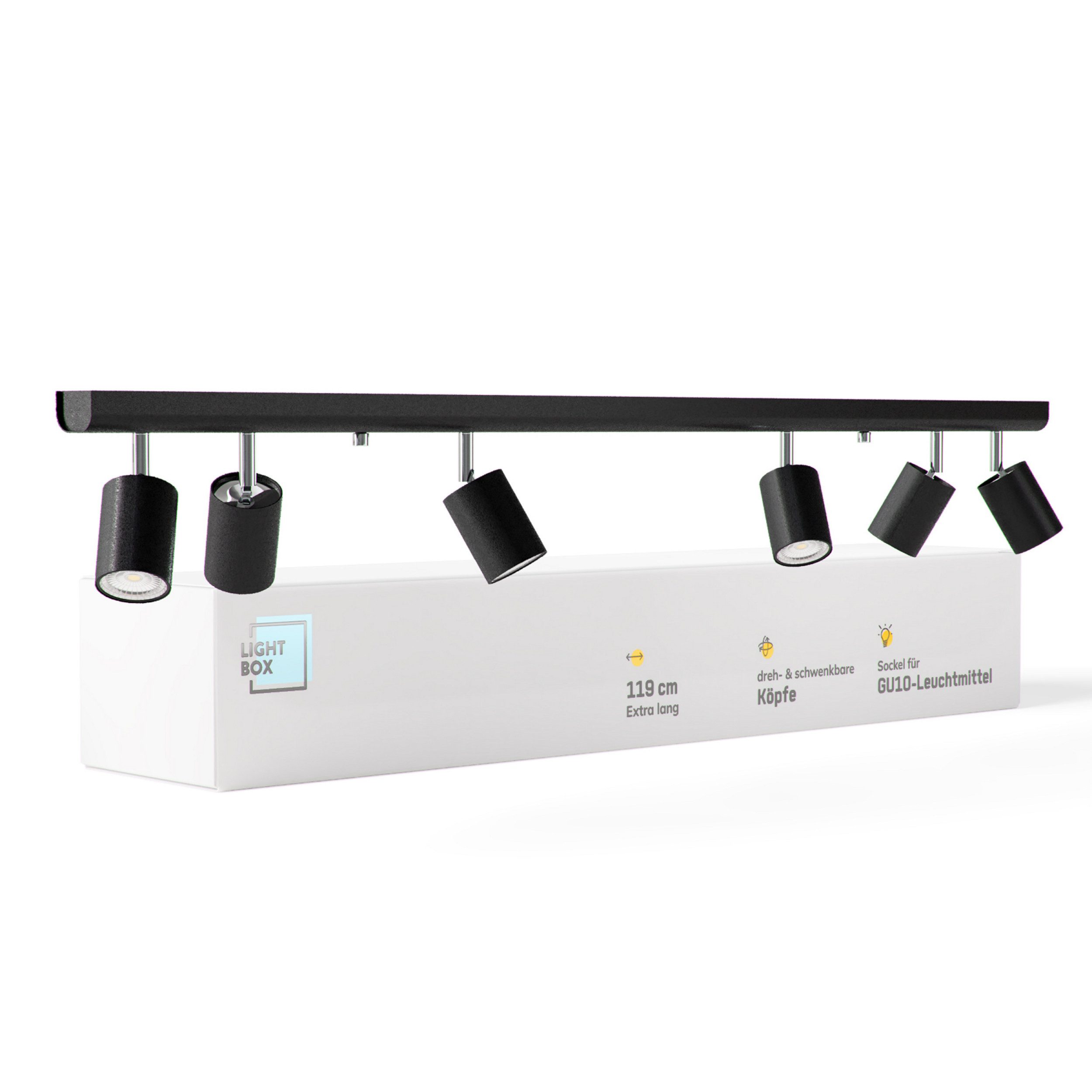 Lightbox Deckenstrahler, ohne Leuchtmittel, Spotbalken, schwenkbar, günstig online kaufen