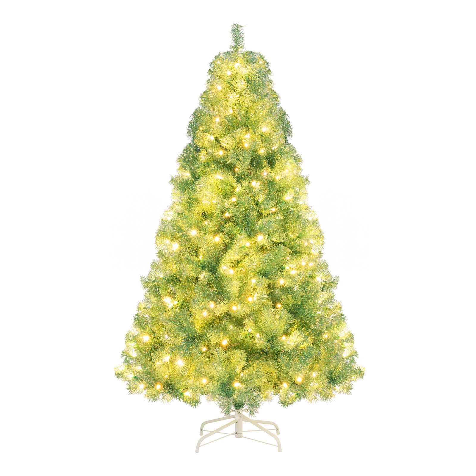 COSTWAY Künstlicher Weihnachtsbaum, 180cm, warmweiße LEDs, 8 Modi, Ständer