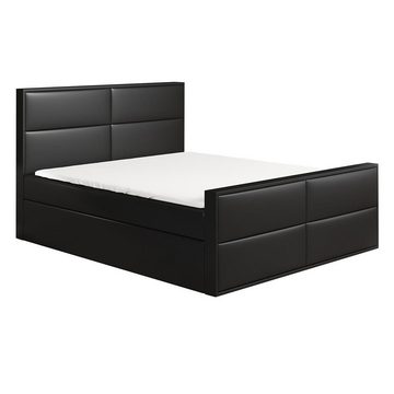 A&J MöbelLand GmbH Boxspringbett HILD mit 2 Bettkästen, Bonell-Matratze und Topper.