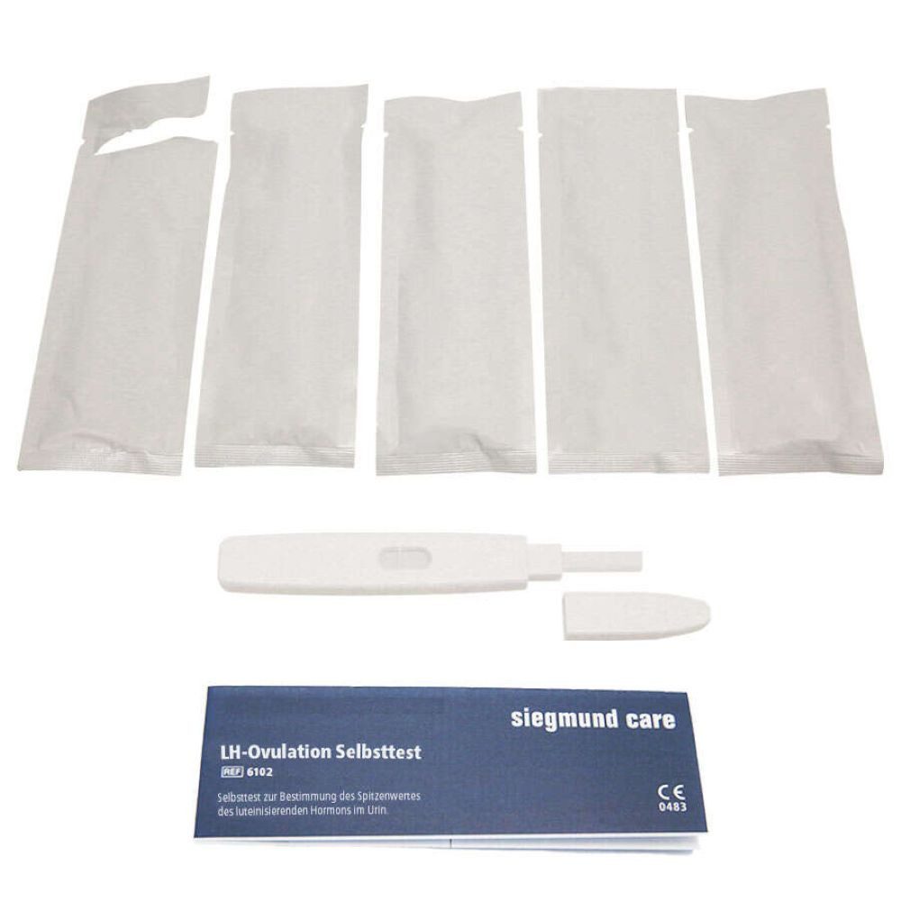 siegmund care Schwangerschaftstest LH-Ovulation Selbsttest, Genauigkeit 100 %, 5-tlg., Dauer des Tests: 5 Minuten