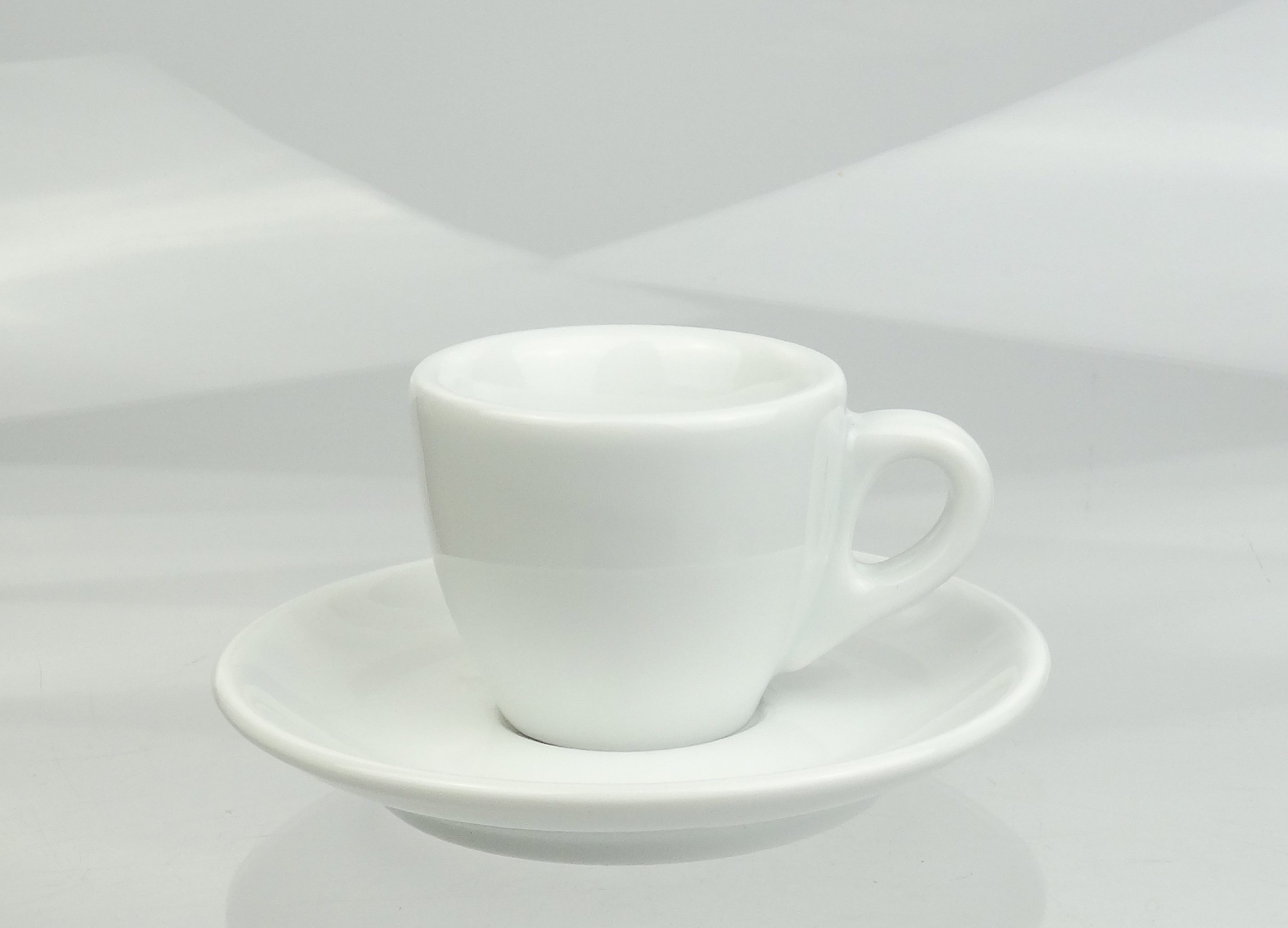Ancap Espressotasse extra dickwandig (9 mm), Füllmengen-Markierung, Made in Italy, 2-tlg., Porzellan, 2-teilig