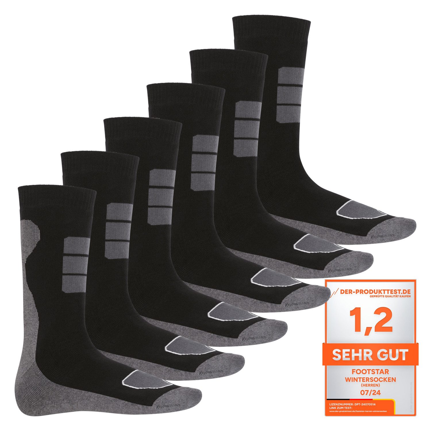Thermosocken Herren Wintersocken 6er Pack - Frottee-Socken mit Thermo Effekt